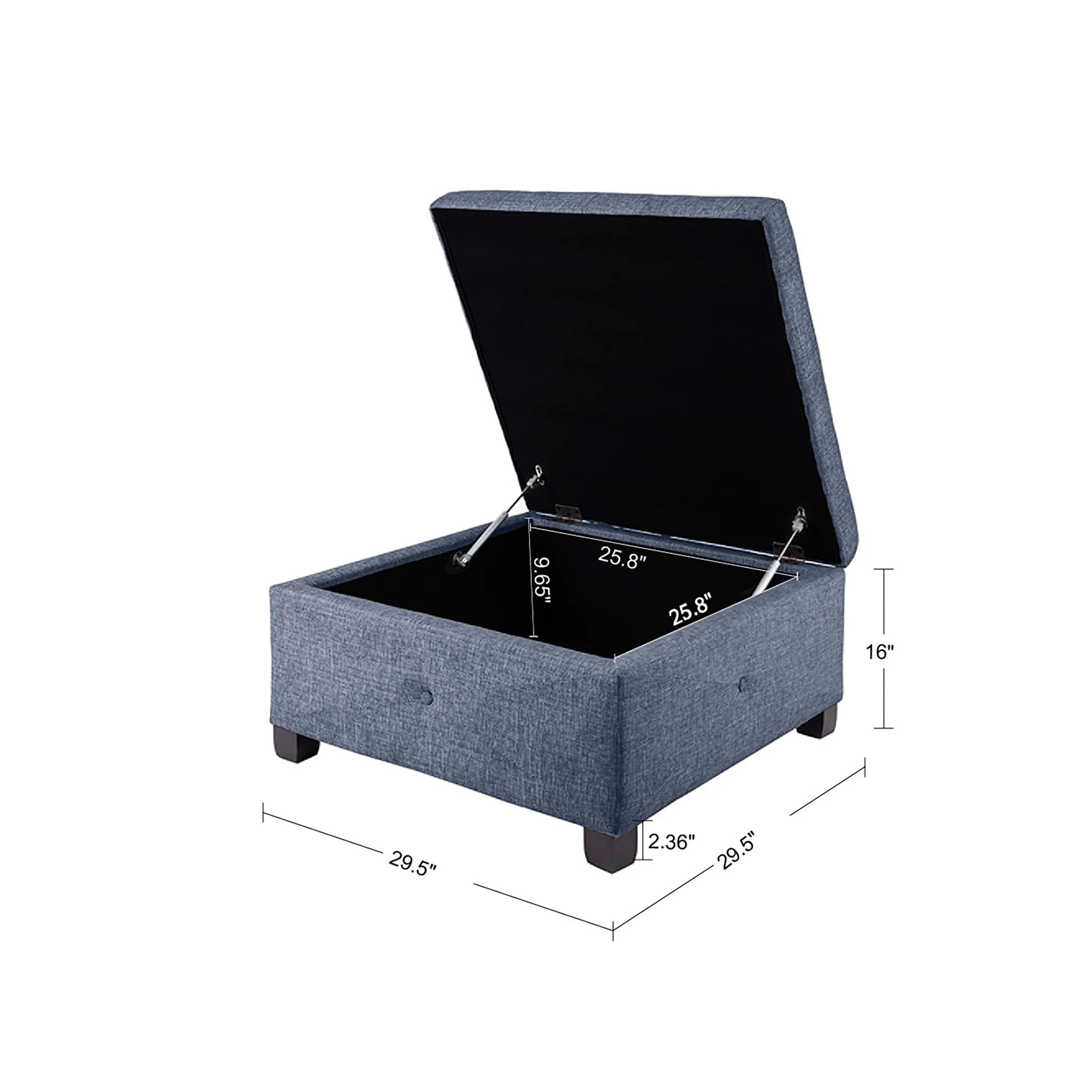 Della Soft Close Storage Ottoman - Image 17
