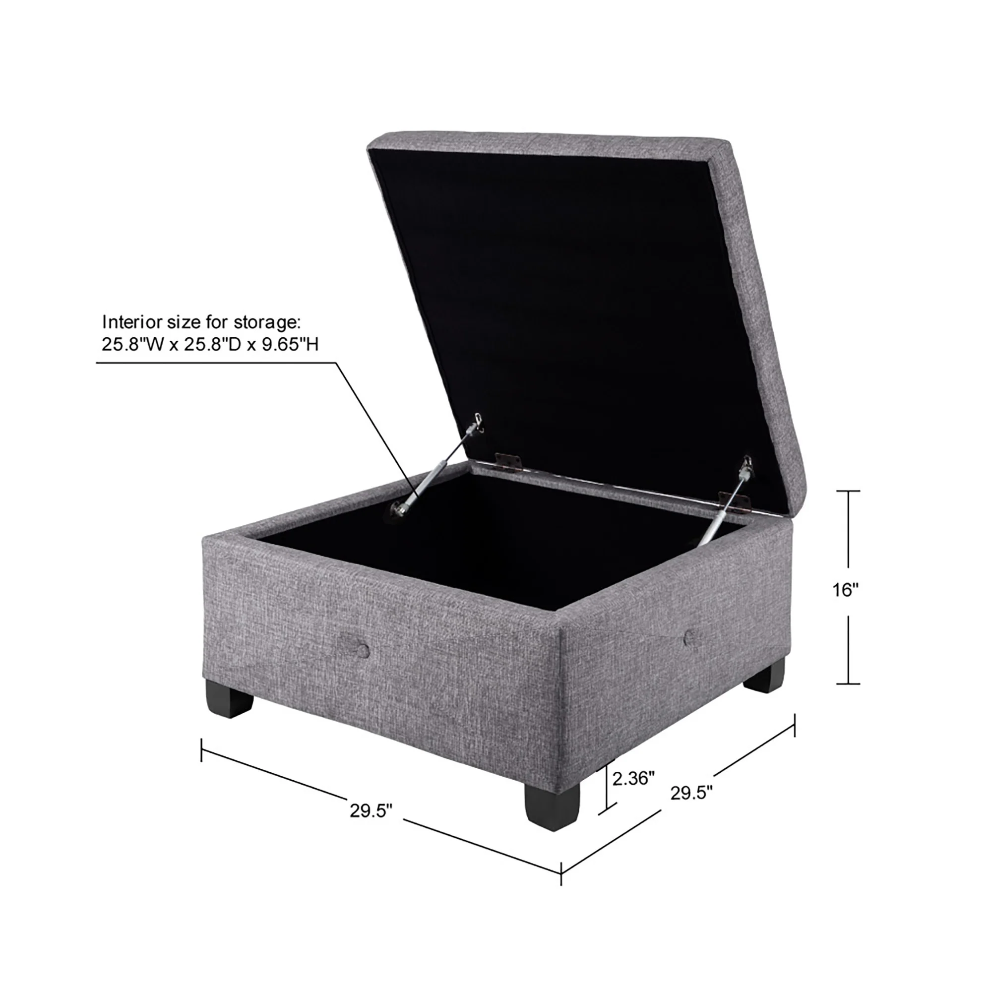 Della Soft Close Storage Ottoman - Image 18