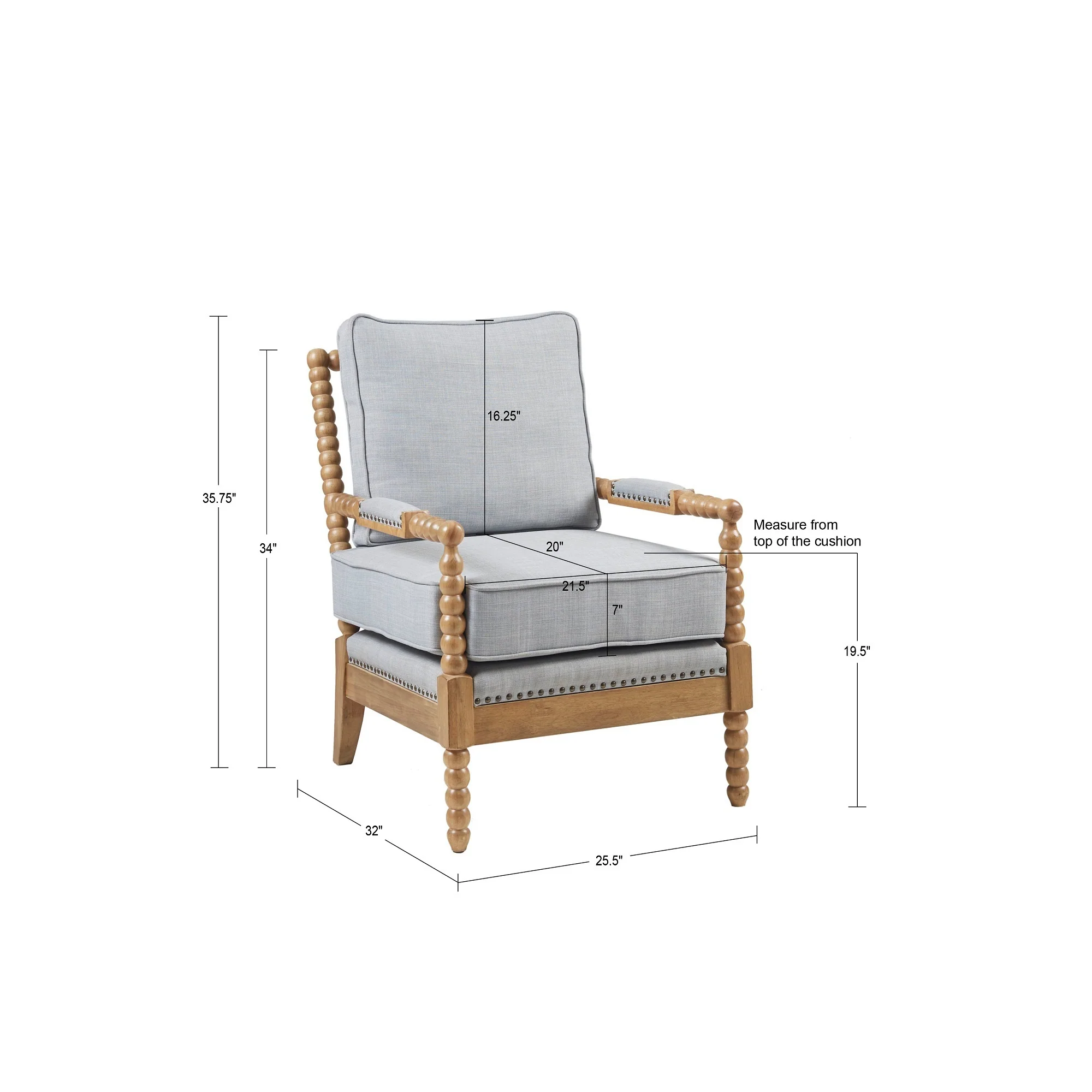 Donohue Turned Wood Frame Armchair - Image 35