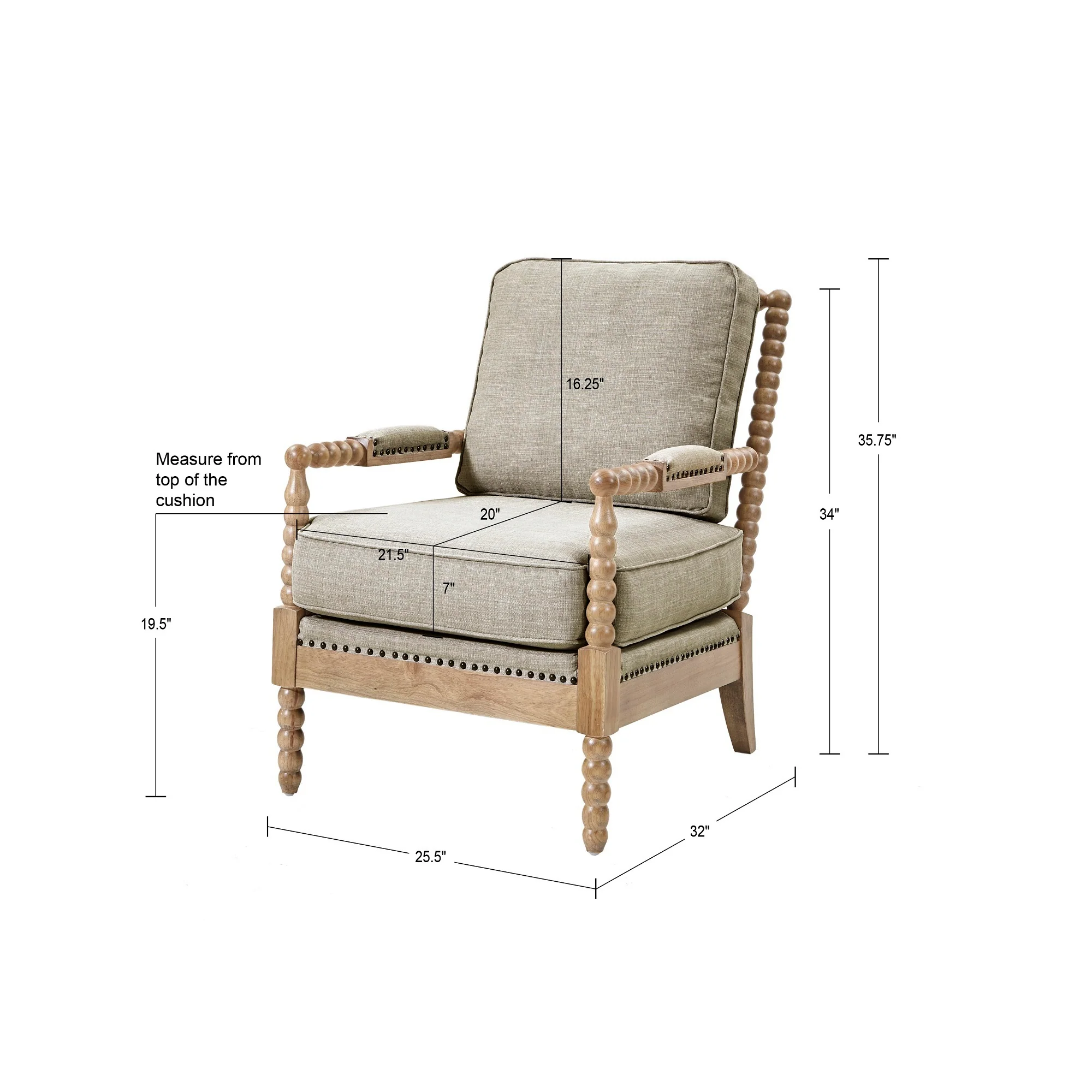 Donohue Turned Wood Frame Armchair - Image 38