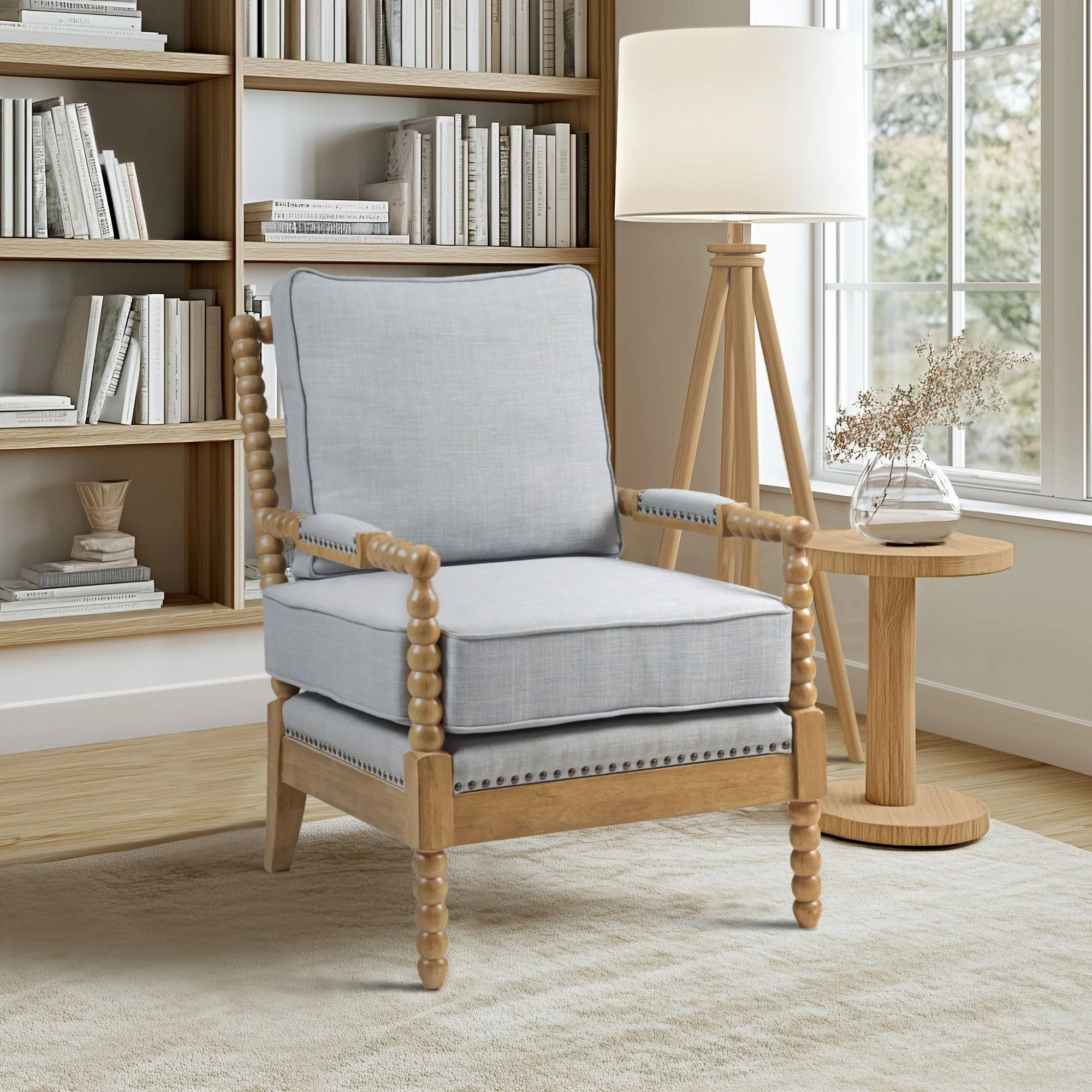 Donohue Turned Wood Frame Armchair - Image 8