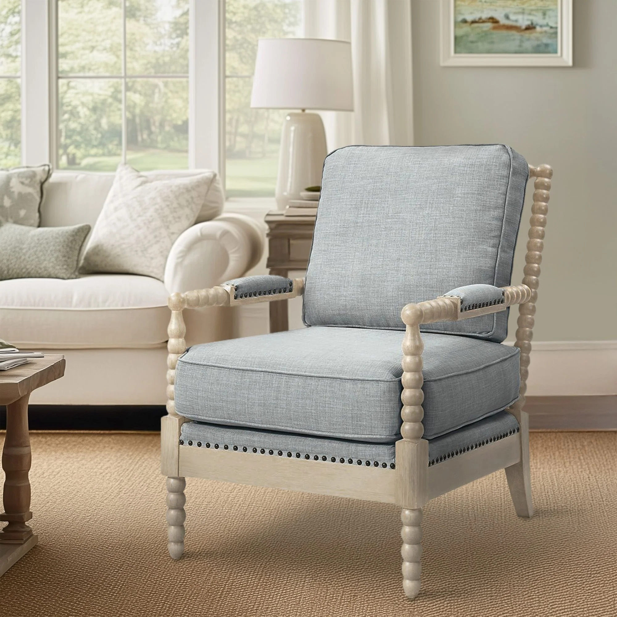 Donohue Turned Wood Frame Armchair - Image 9