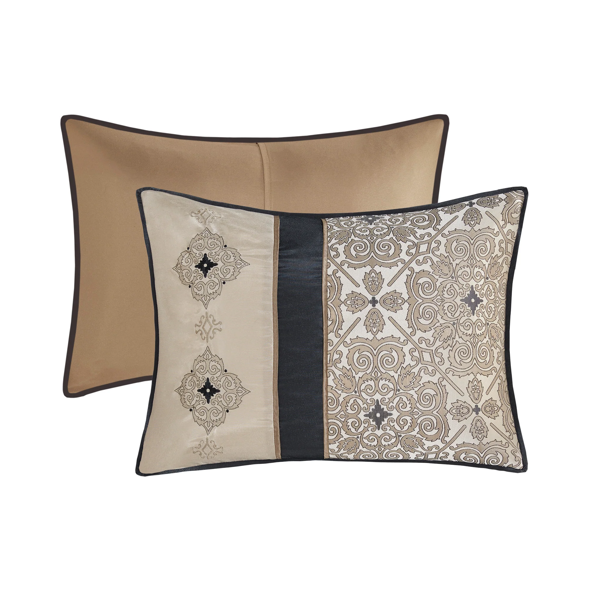 Donovan 7-Piece Jacquard Comforter Set with Throw Pillows - Image 47