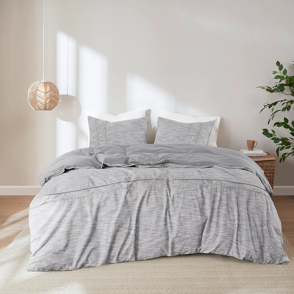 Dover 3-Piece Organic Cotton Oversized Duvet Cover Set - Image 21