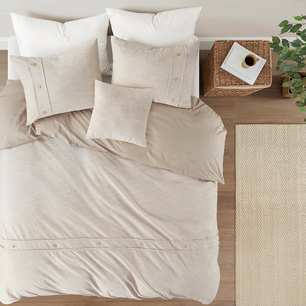Dover 5-Piece Organic Cotton Oversized Comforter Cover Set w/removable insert - Image 4