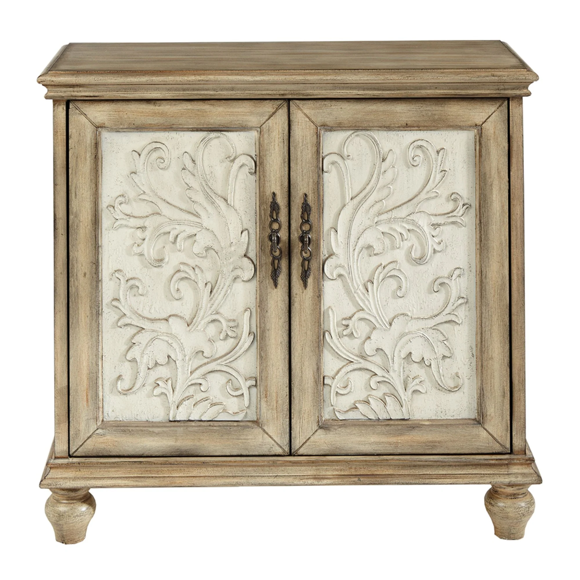 Driscoll 2-door carved wood storage cabinet - Image 11