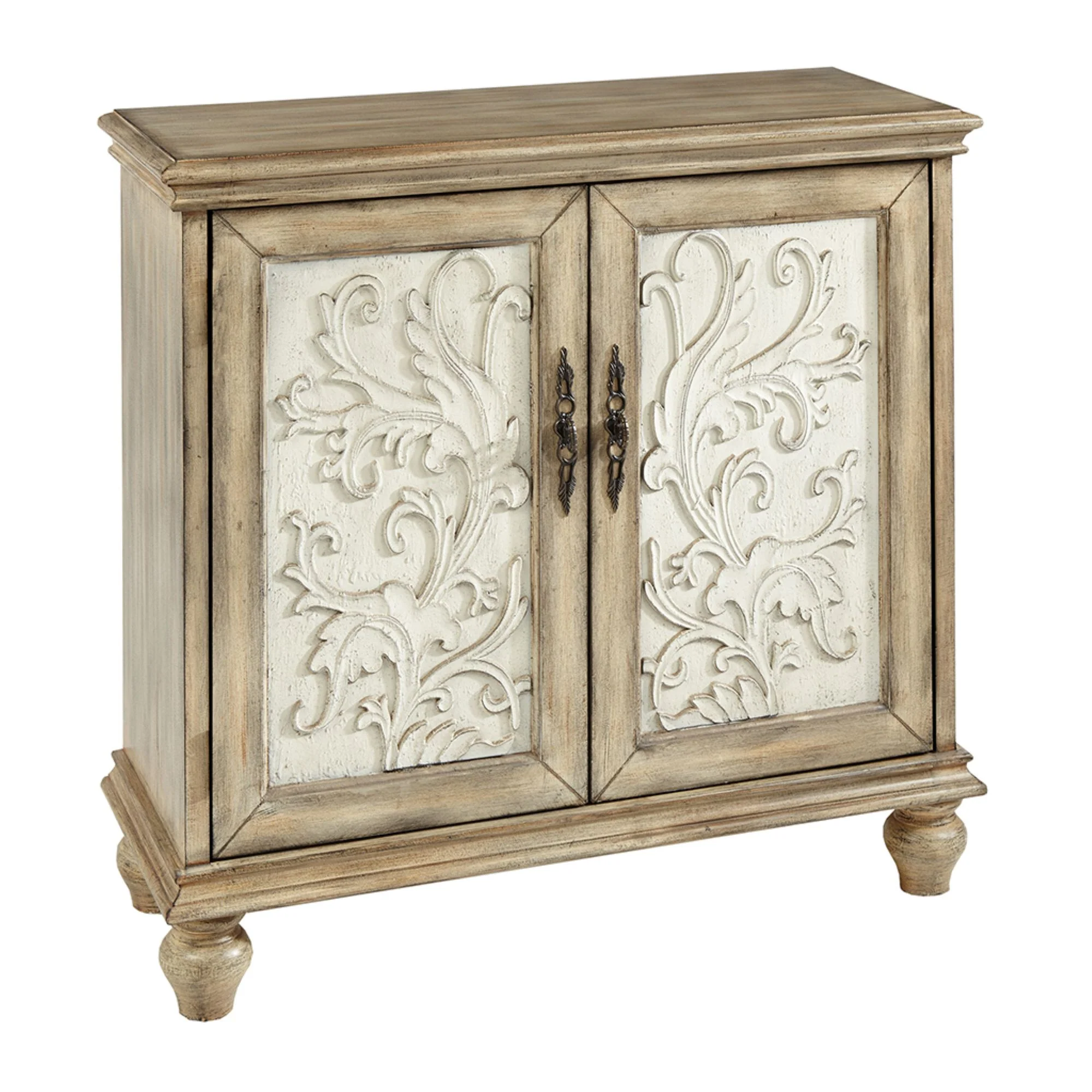 Driscoll 2-door carved wood storage cabinet - Image 12