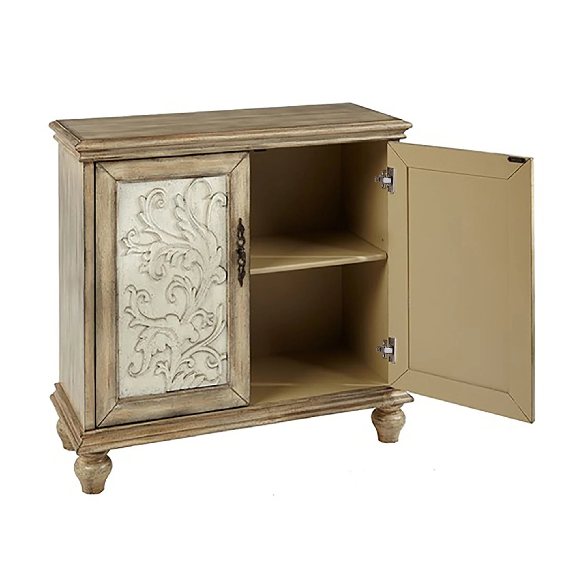 Driscoll 2-door carved wood storage cabinet - Image 13