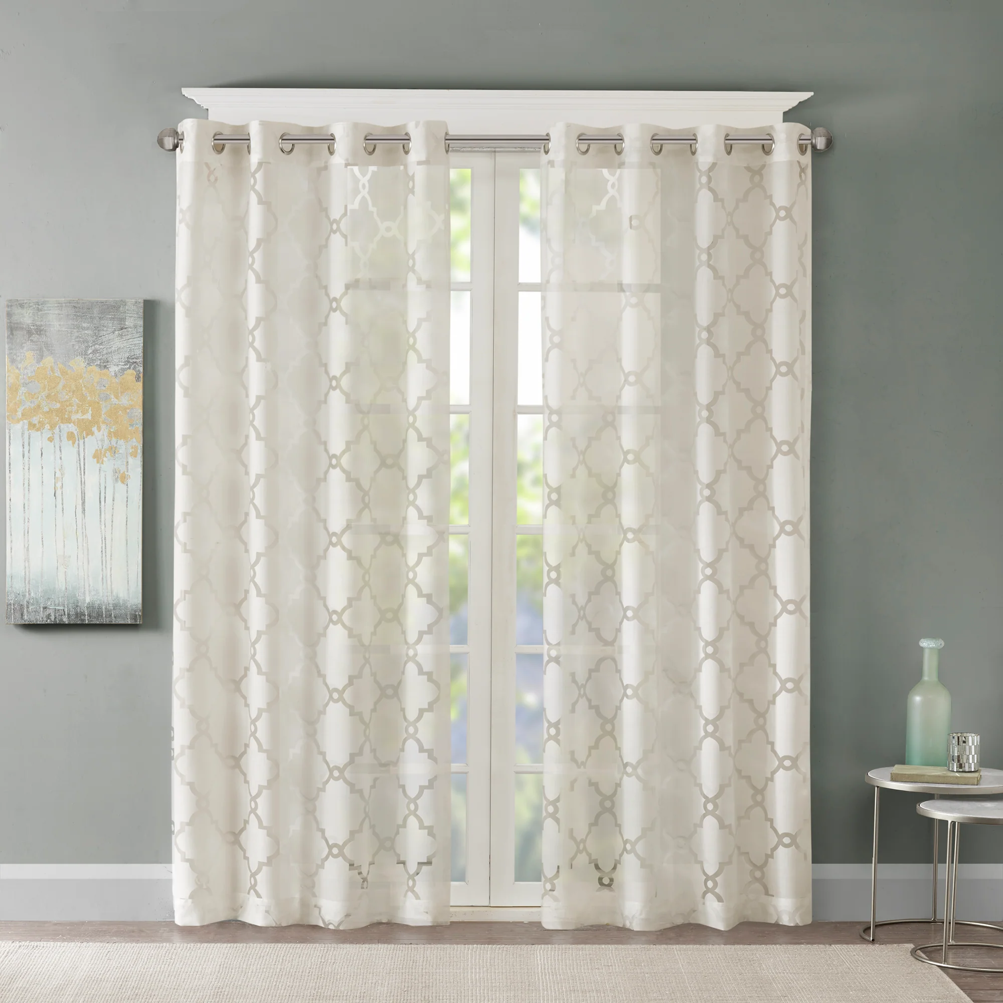 Eden Fretwork Burnout Sheer Curtain Panel - Image 5