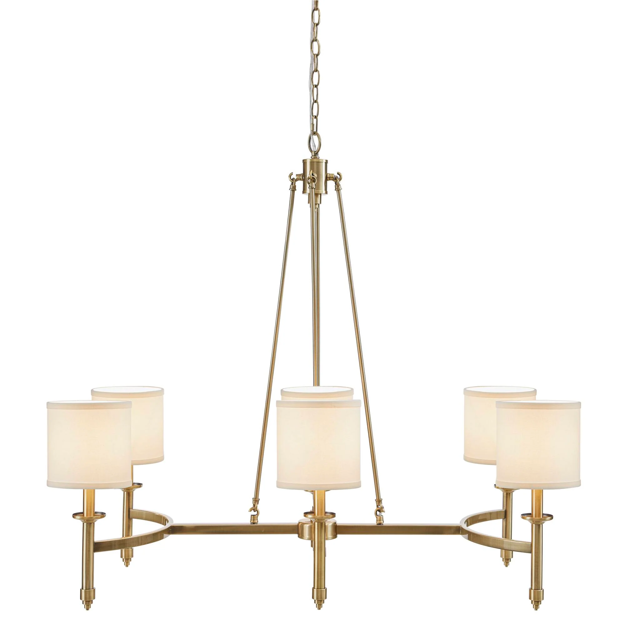 Elegenza 6-light Chandelier with Fabric Drum Shades - Image 10