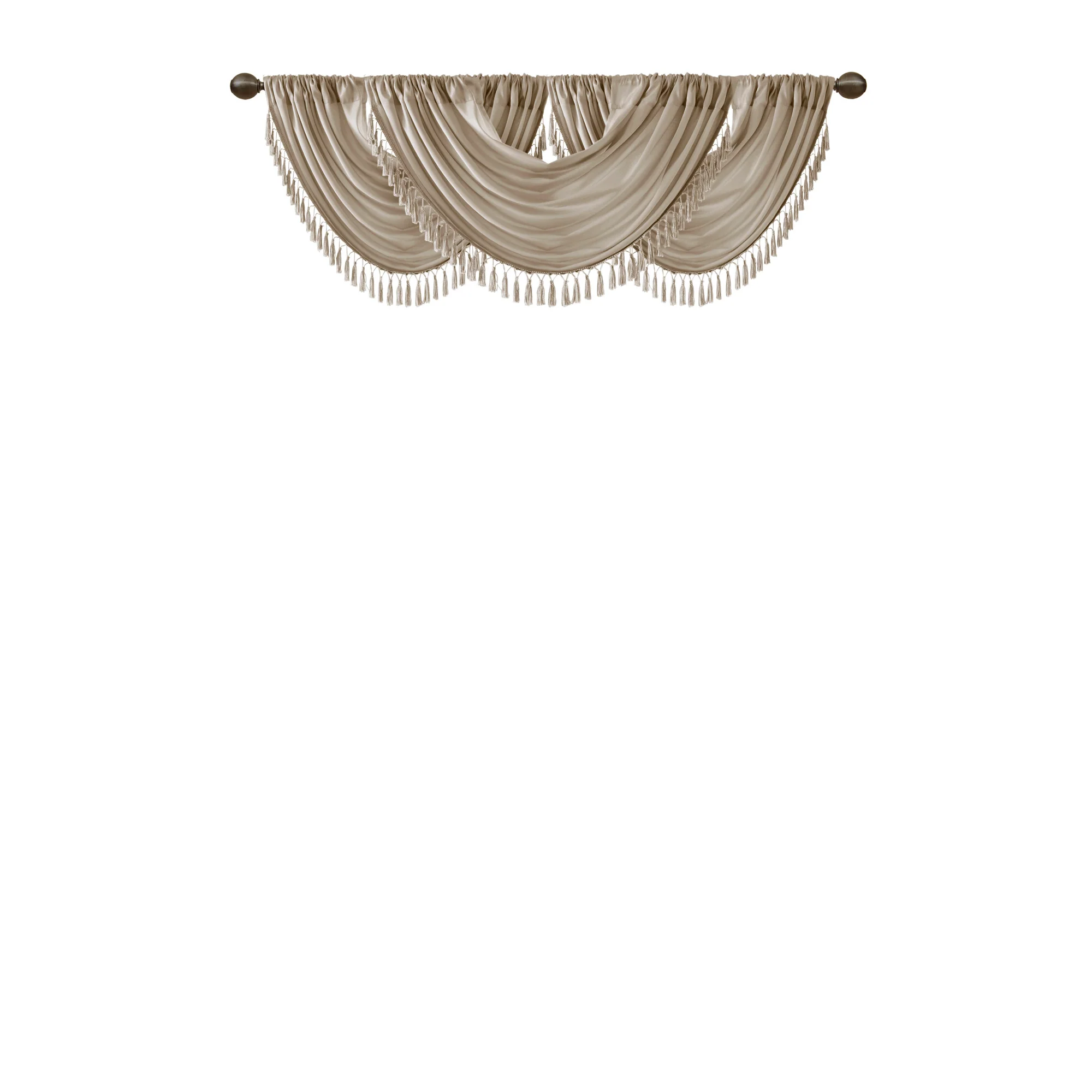 Elena Faux Silk Waterfall Embellished Valance - Image 15