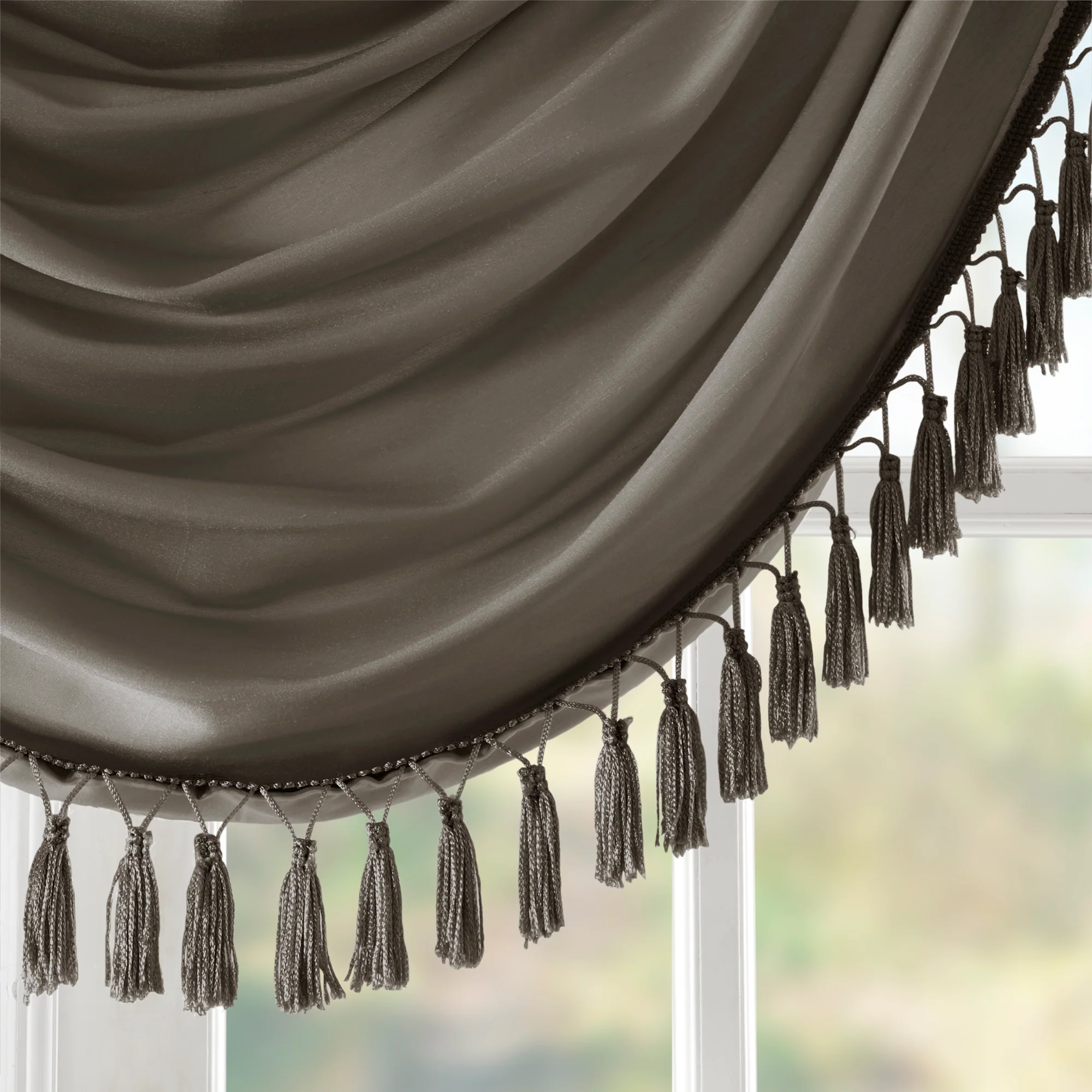 Elena Faux Silk Waterfall Embellished Valance - Image 26