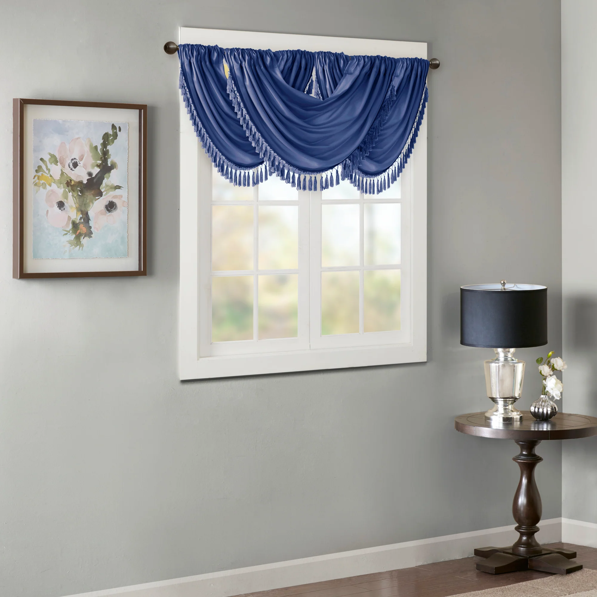Elena Faux Silk Waterfall Embellished Valance - Image 29