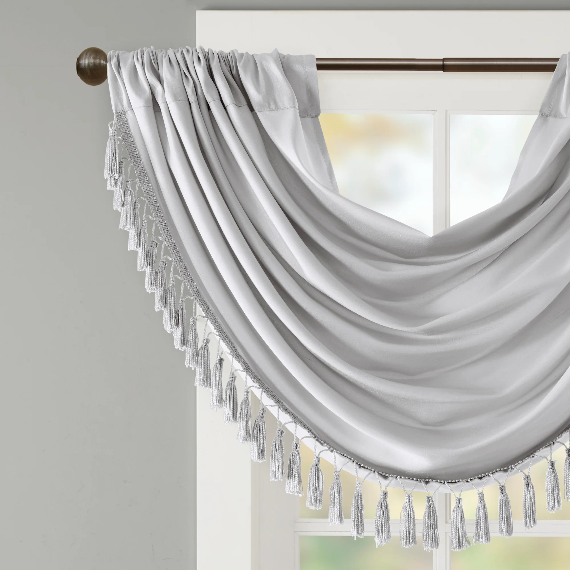 Elena Faux Silk Waterfall Embellished Valance - Image 36
