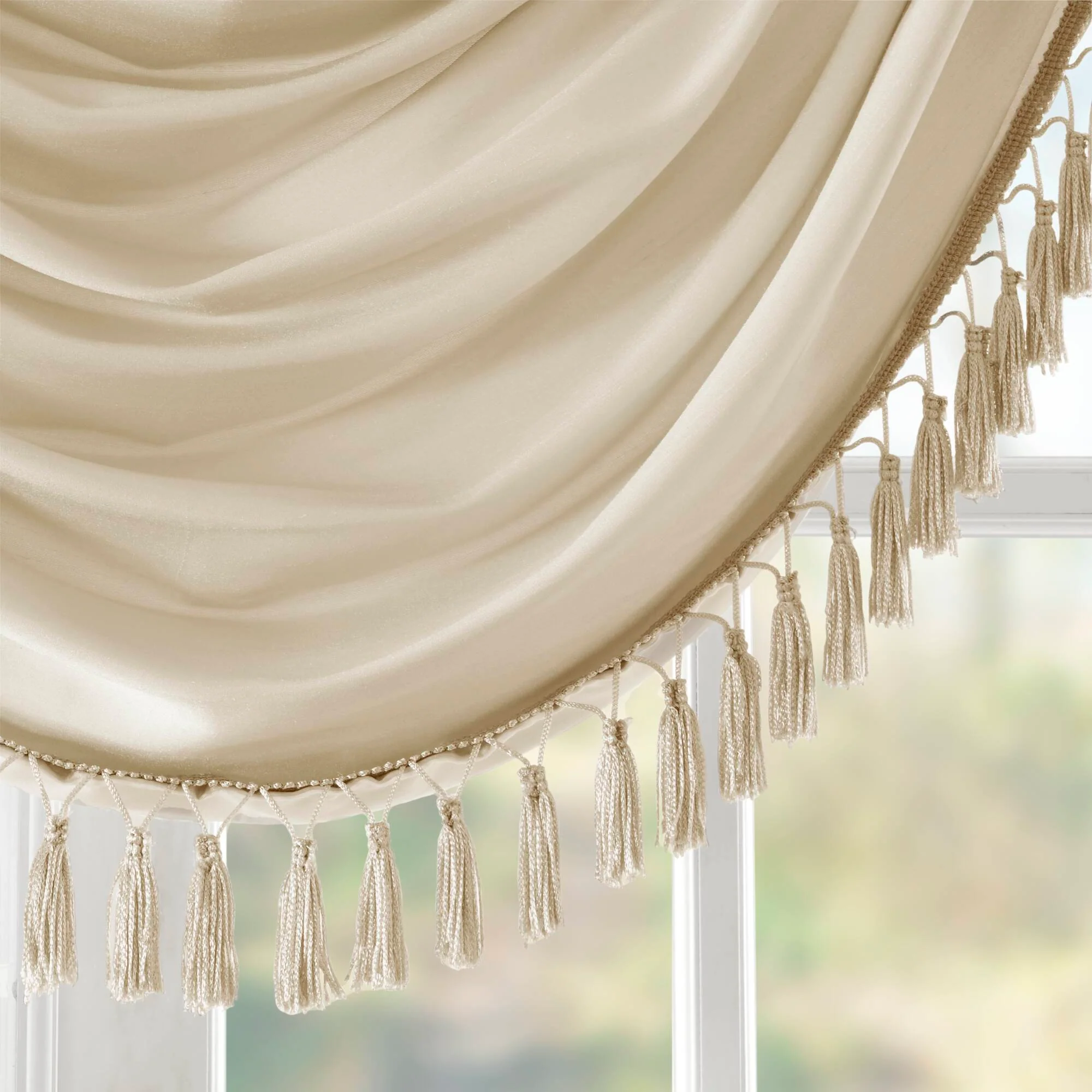 Elena Faux Silk Waterfall Embellished Valance - Image 37