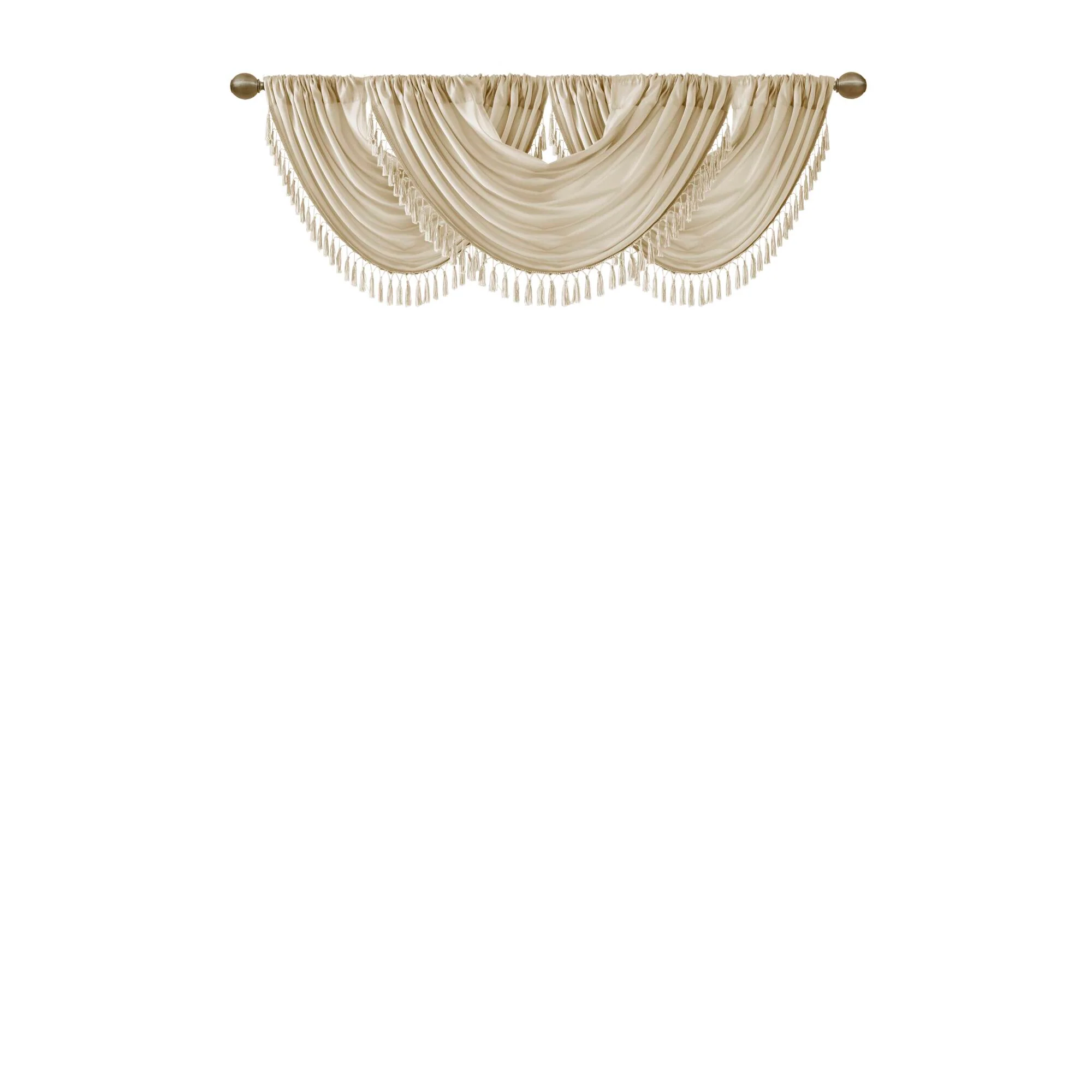 Elena Faux Silk Waterfall Embellished Valance - Image 39