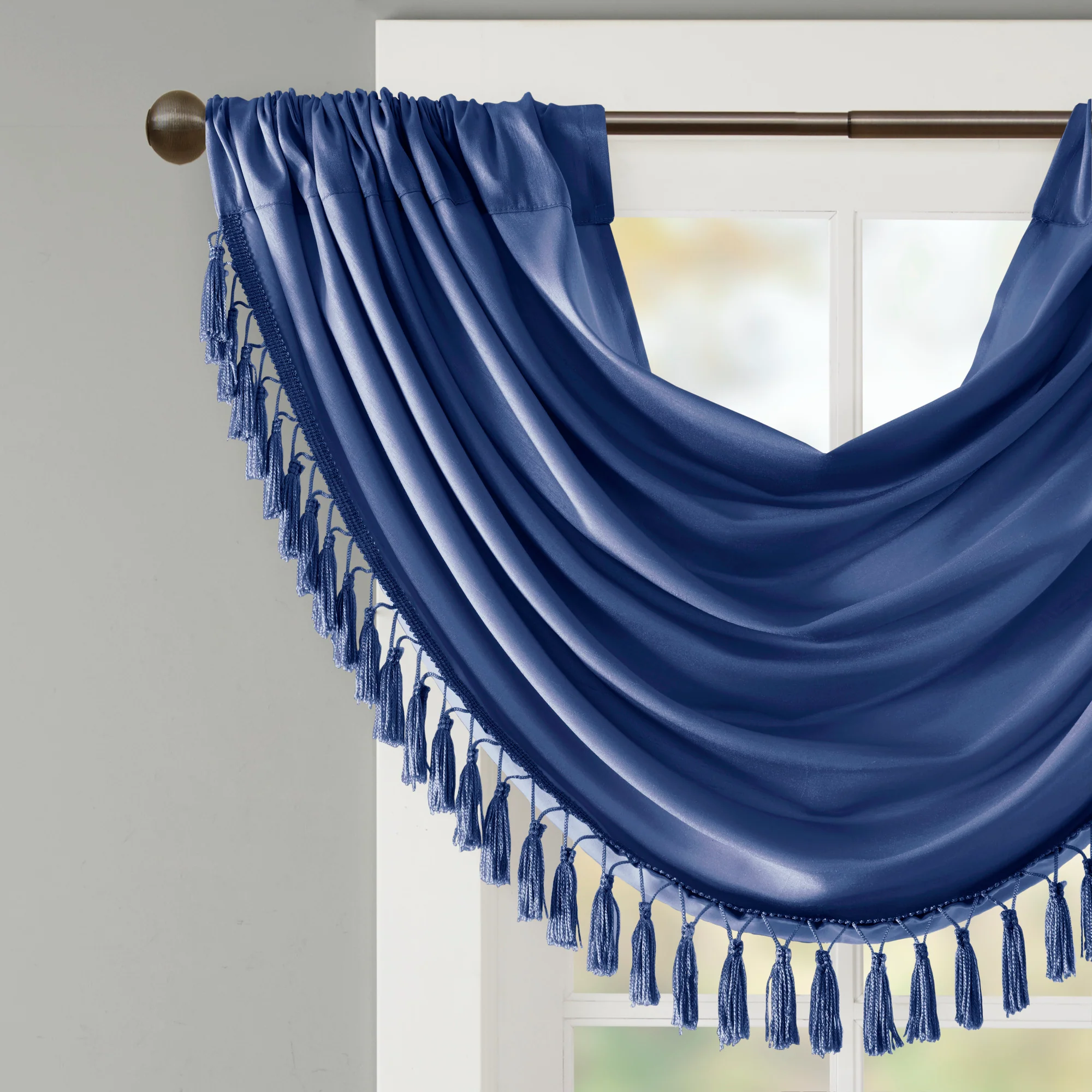 Elena Faux Silk Waterfall Embellished Valance - Image 41