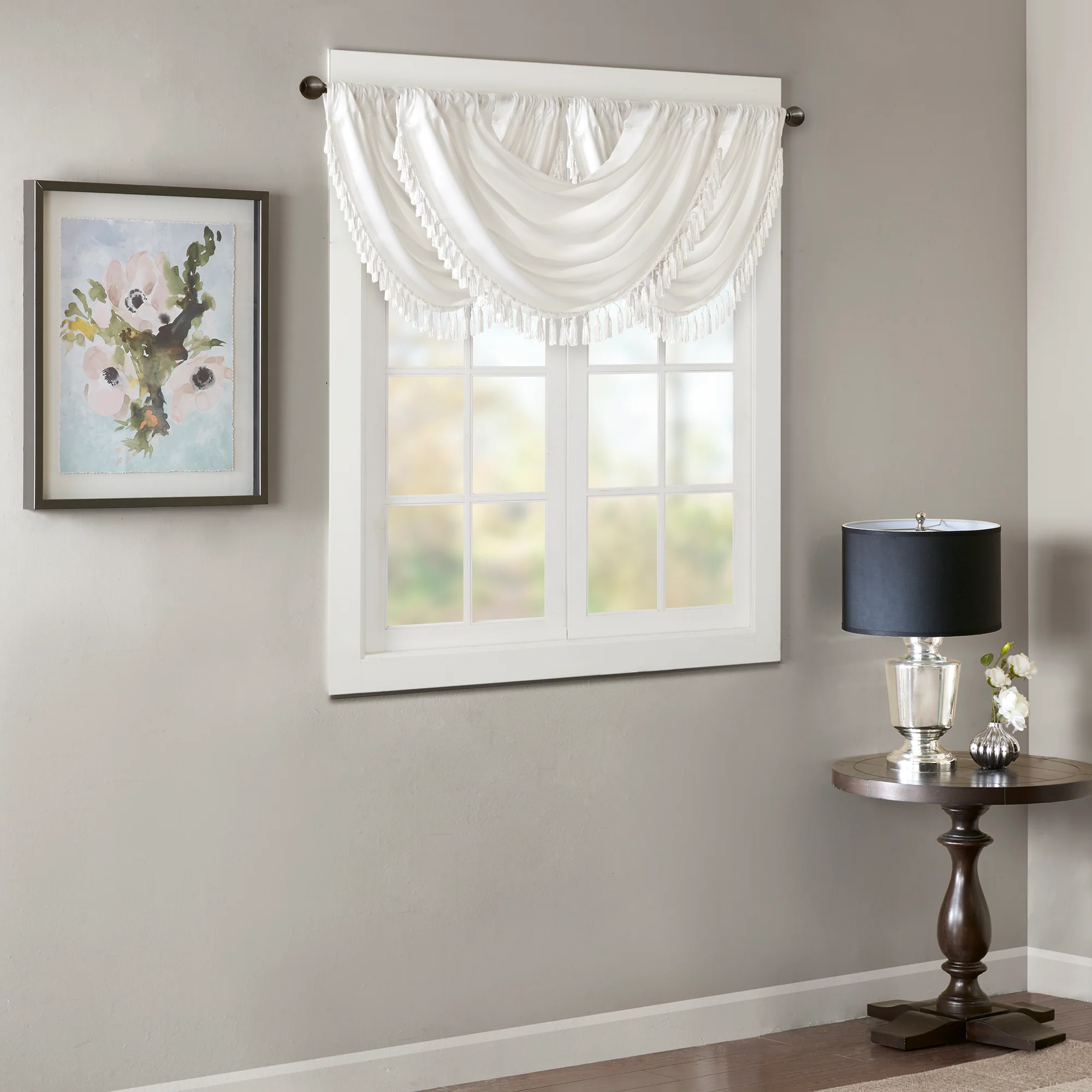 Elena Faux Silk Waterfall Embellished Valance - Image 8