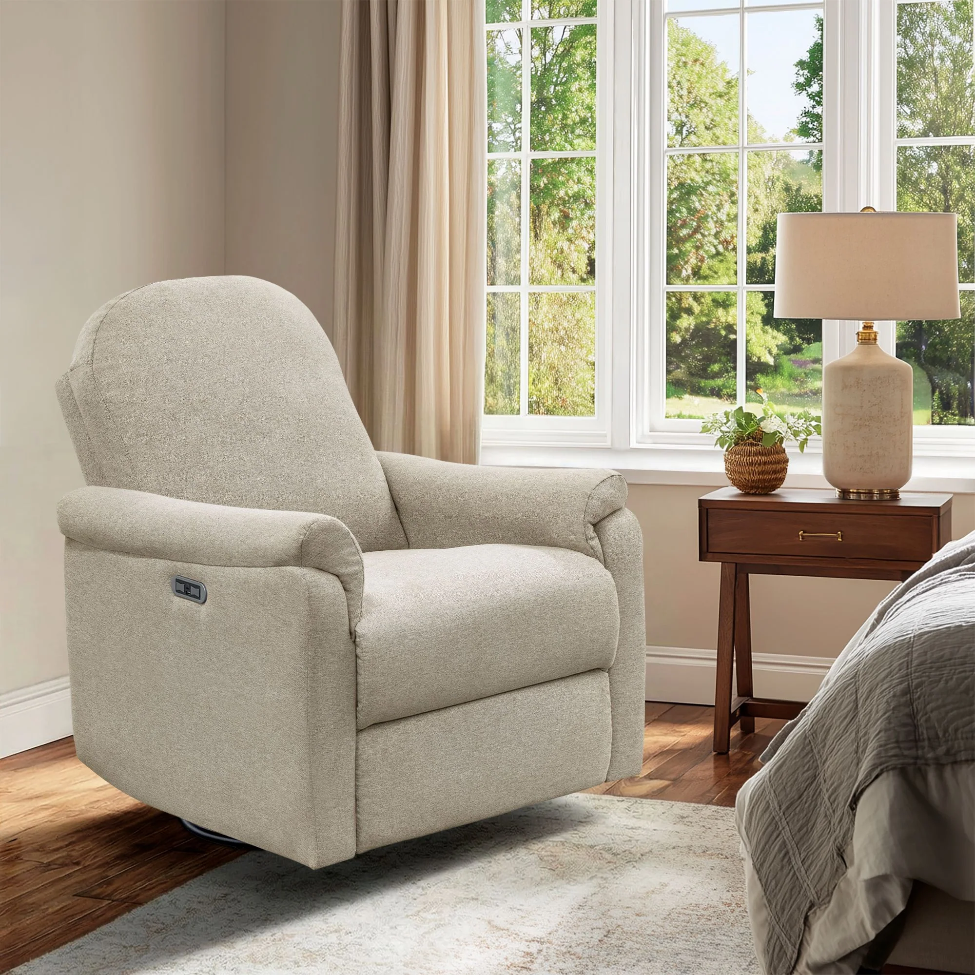 Elio Power Recliner 3-in-1 with Swivel, Glider, Charging Station - Image 14