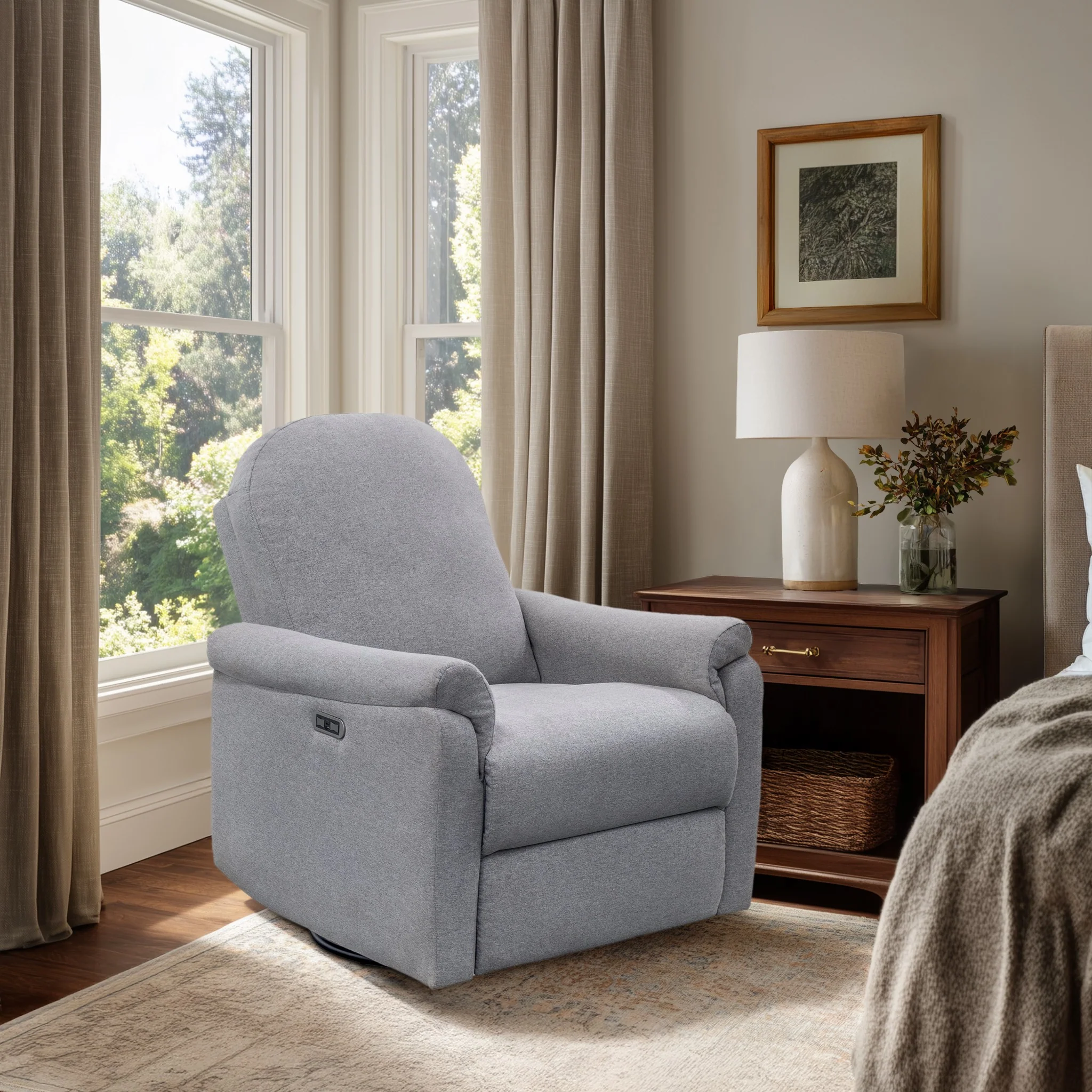 Elio Power Recliner 3-in-1 with Swivel, Glider, Charging Station - Image 2