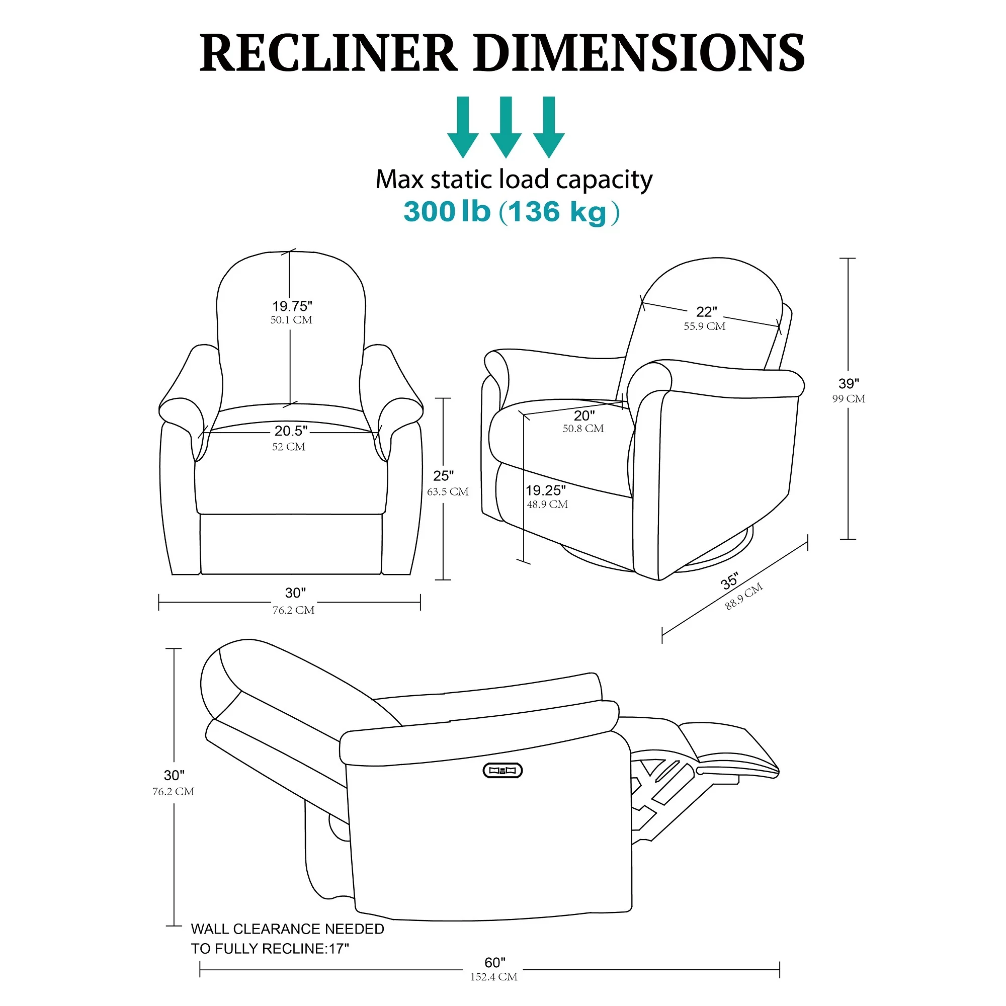 Elio Power Recliner 3-in-1 with Swivel, Glider, Charging Station - Image 26