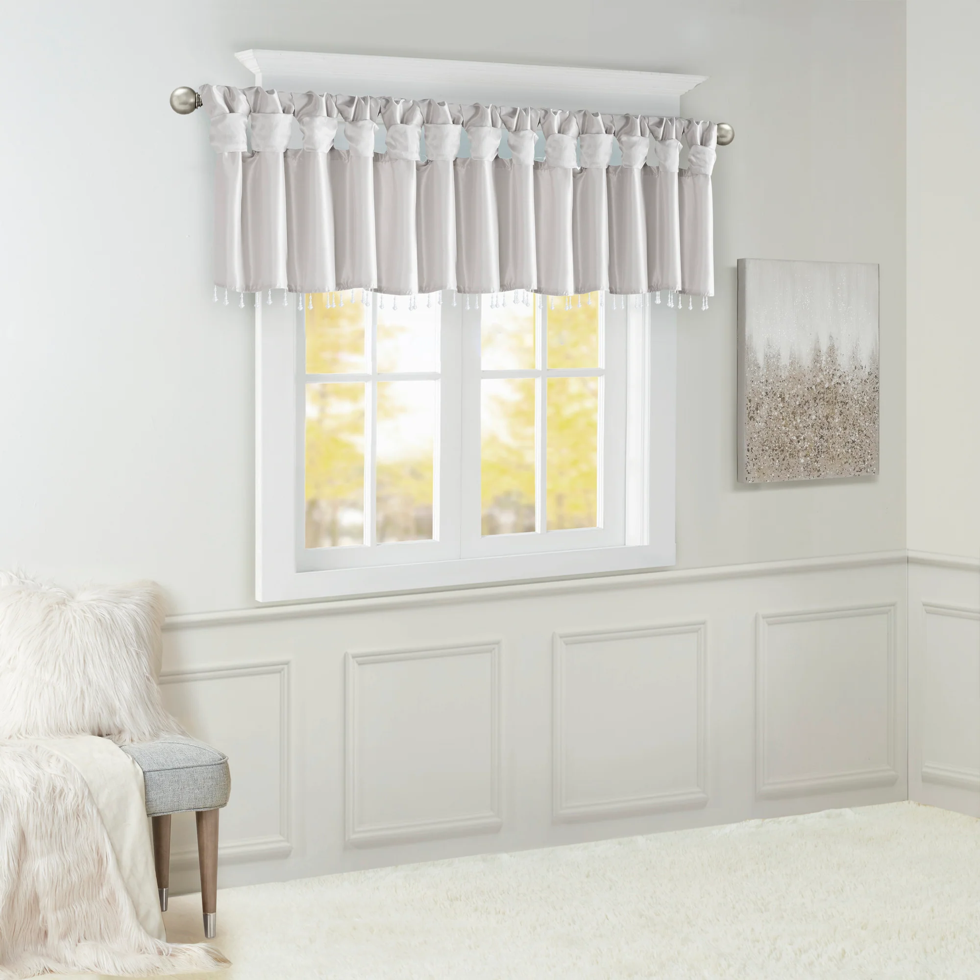 Emilia Lightweight Faux Silk Valance With Beads - Image 10