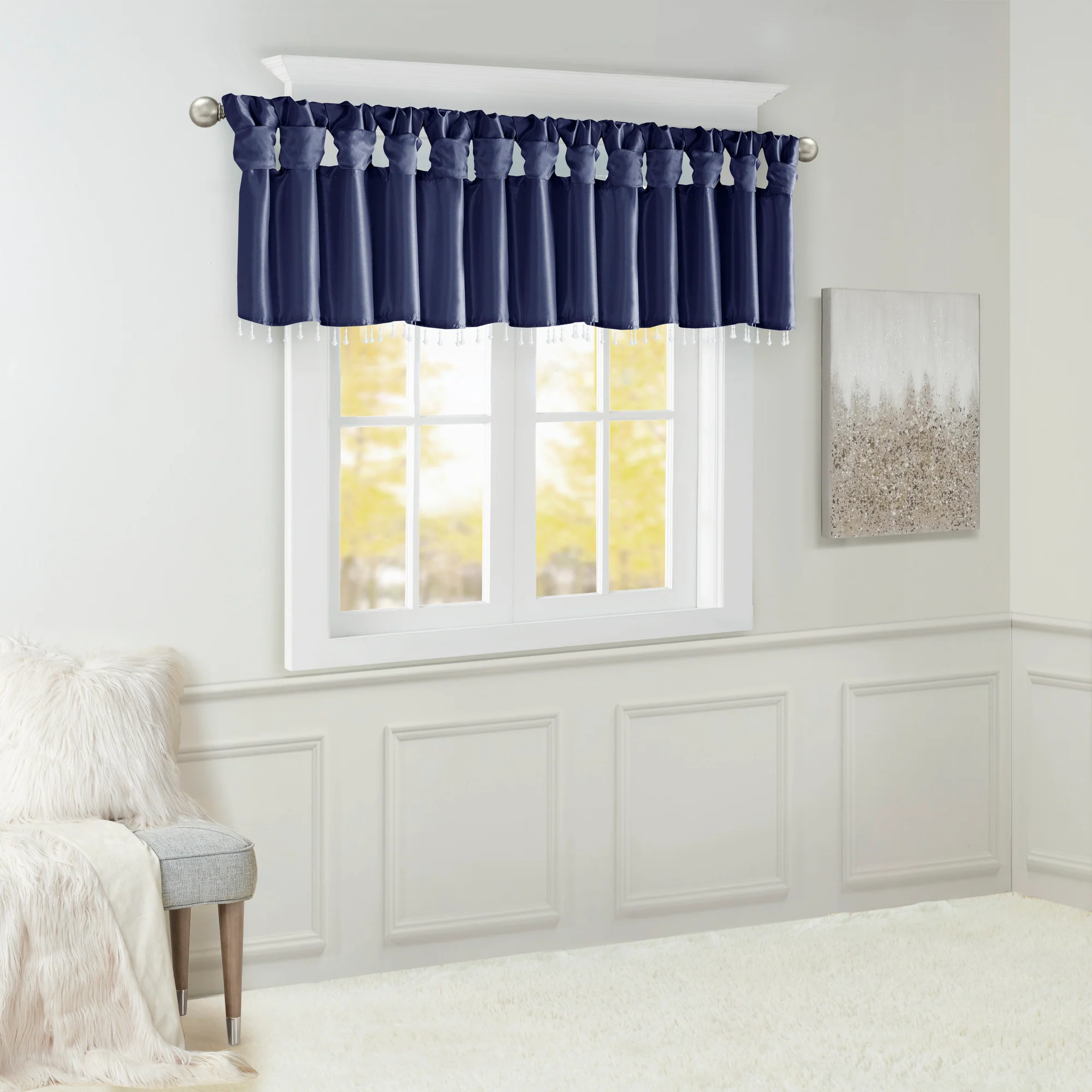 Emilia Lightweight Faux Silk Valance With Beads - Image 12