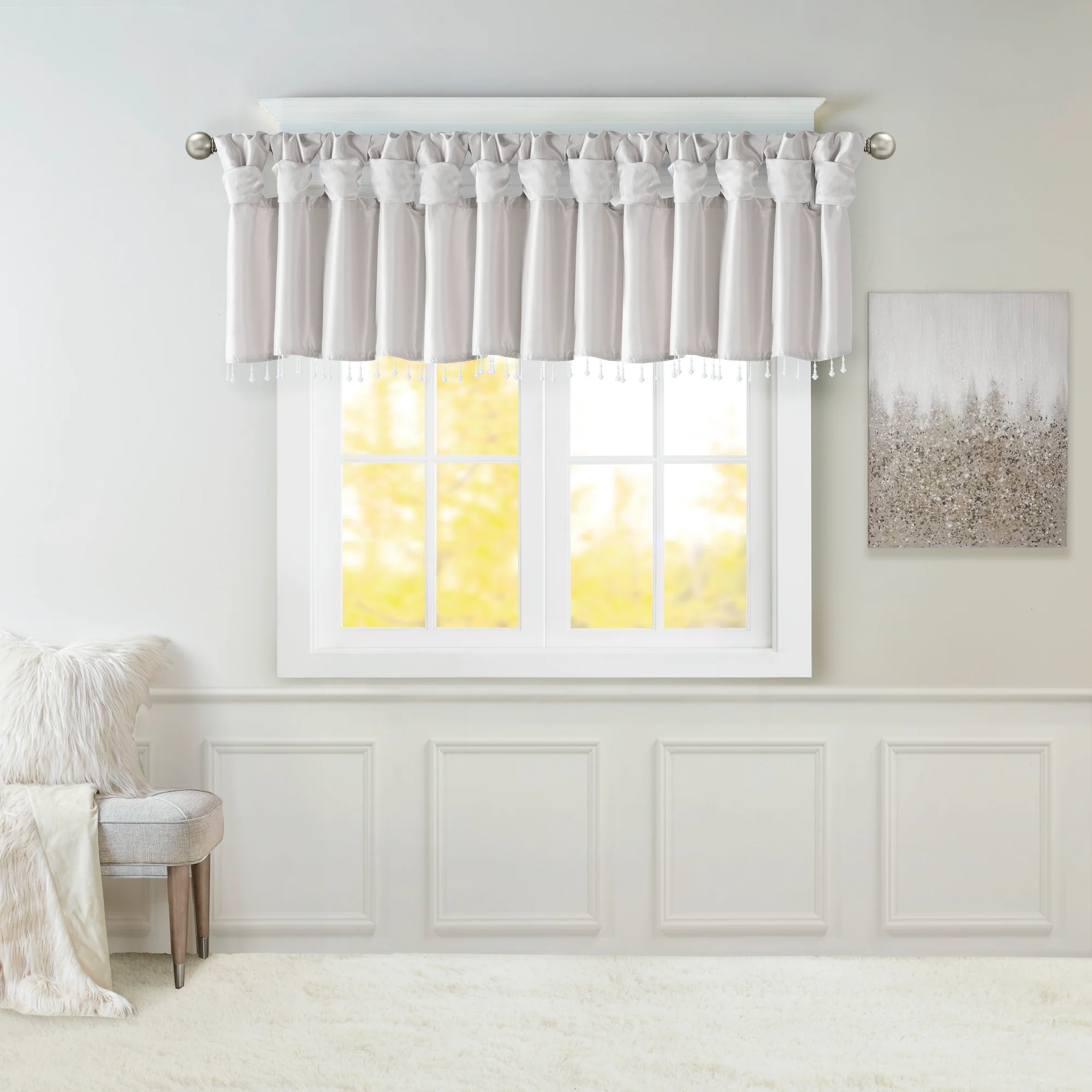 Emilia Lightweight Faux Silk Valance With Beads - Image 3