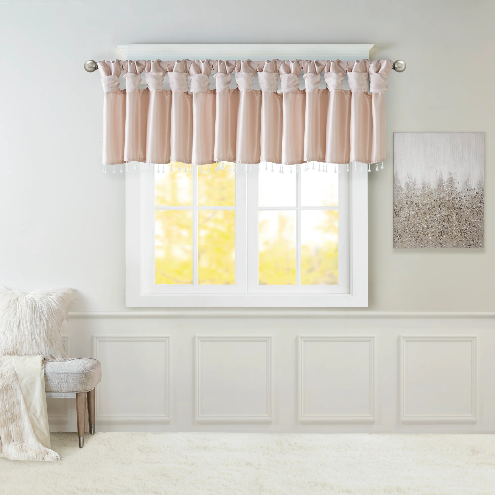 Emilia Lightweight Faux Silk Valance With Beads - Image 4