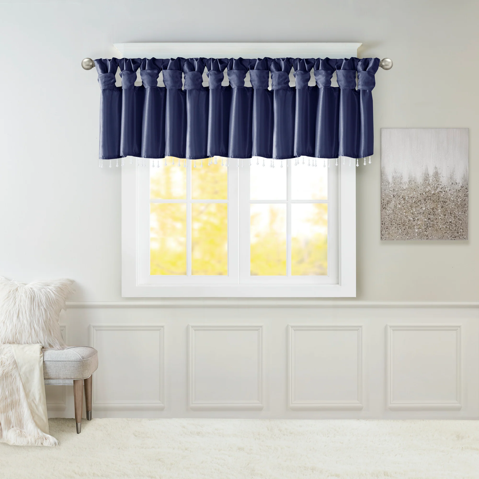 Emilia Lightweight Faux Silk Valance With Beads - Image 5