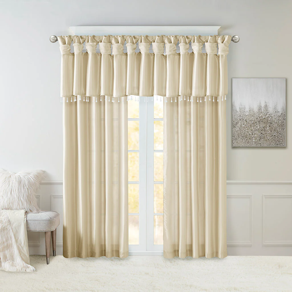 Emilia Lightweight Faux Silk Valance With Beads - Image 64