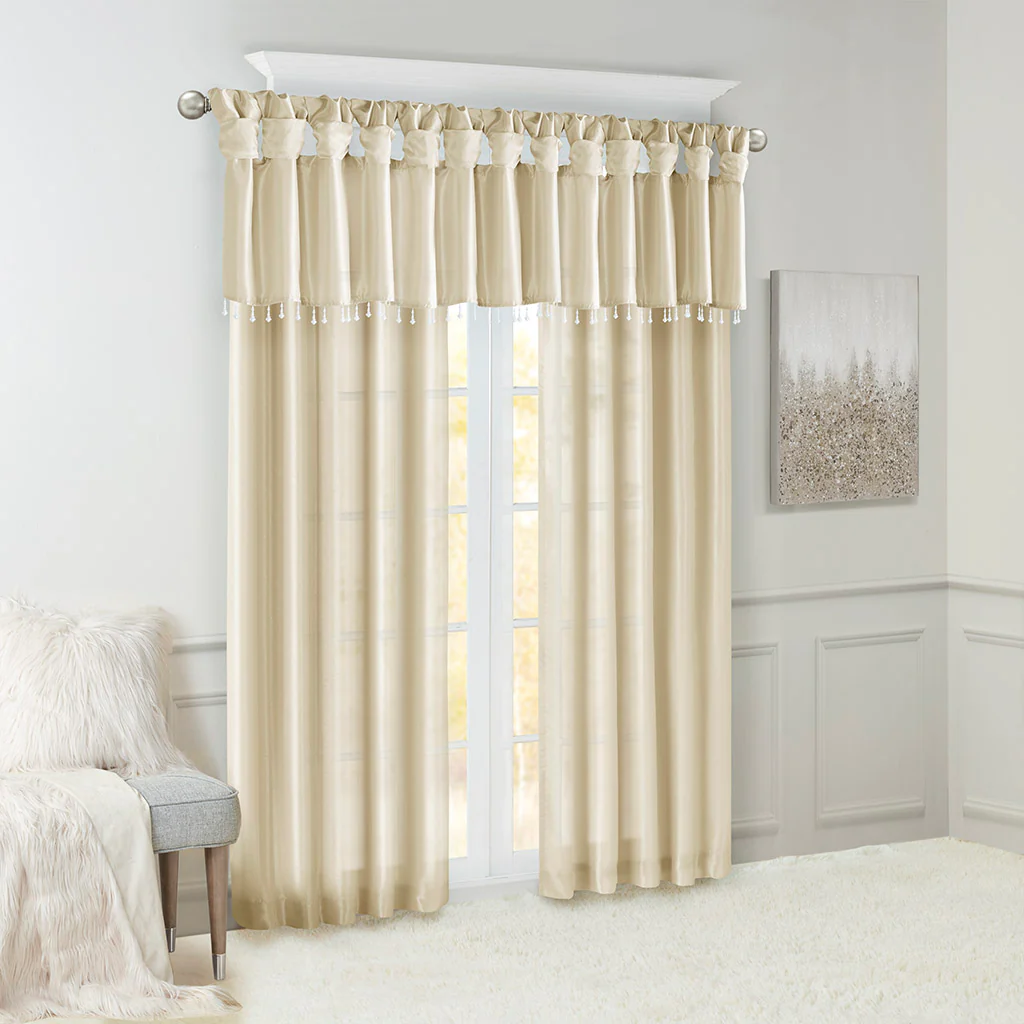 Emilia Lightweight Faux Silk Valance With Beads - Image 65