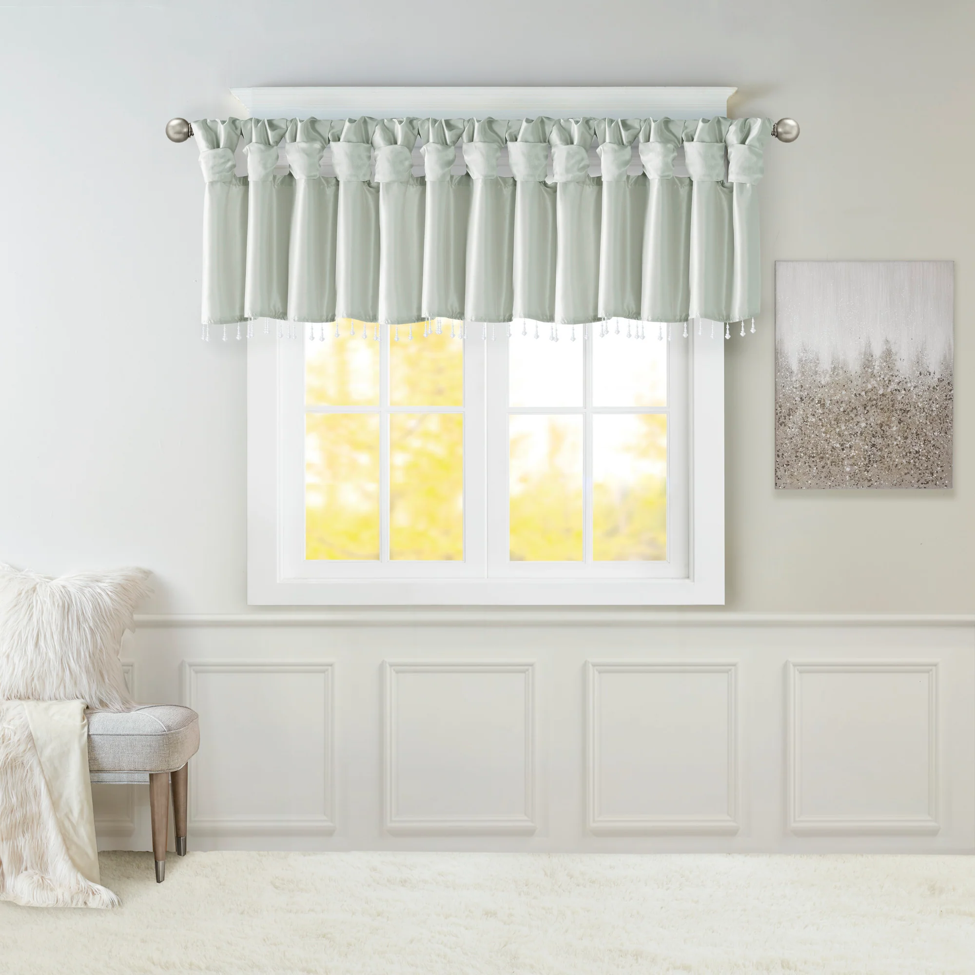 Emilia Lightweight Faux Silk Valance With Beads - Image 7
