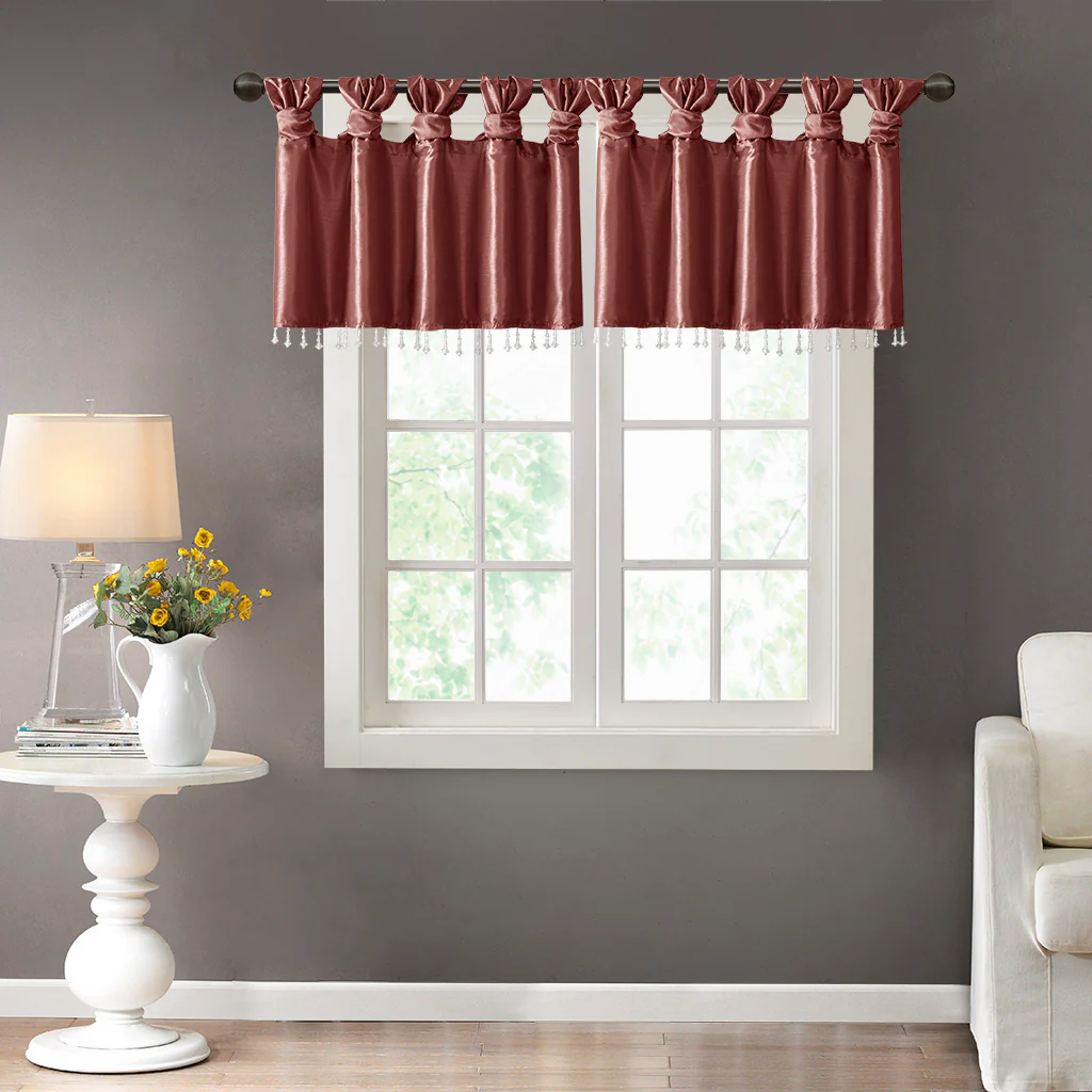 Emilia Lightweight Faux Silk Valance With Beads - Image 74