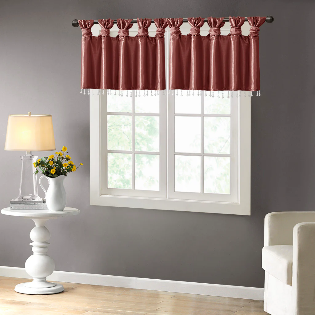 Emilia Lightweight Faux Silk Valance With Beads - Image 75