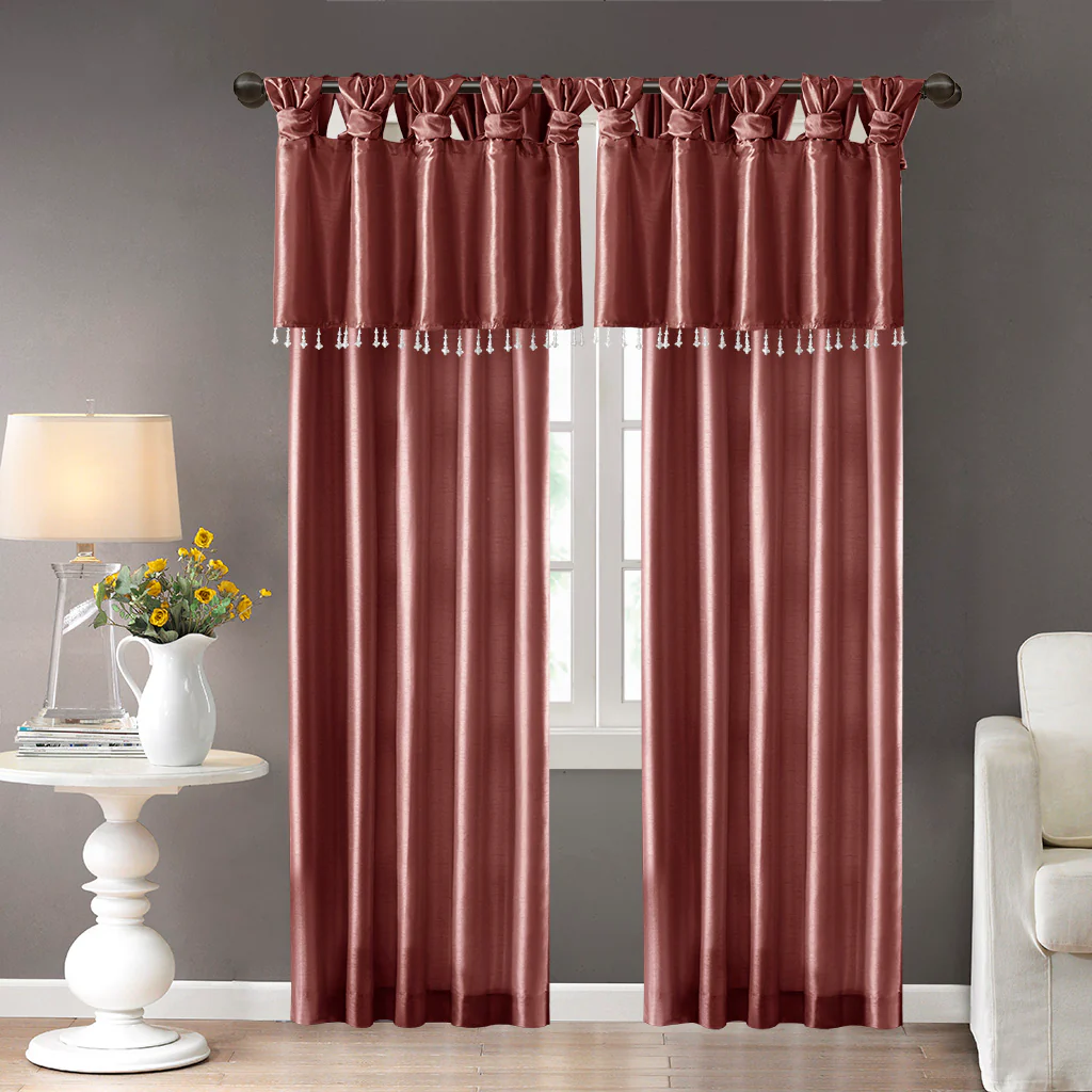 Emilia Lightweight Faux Silk Valance With Beads - Image 76