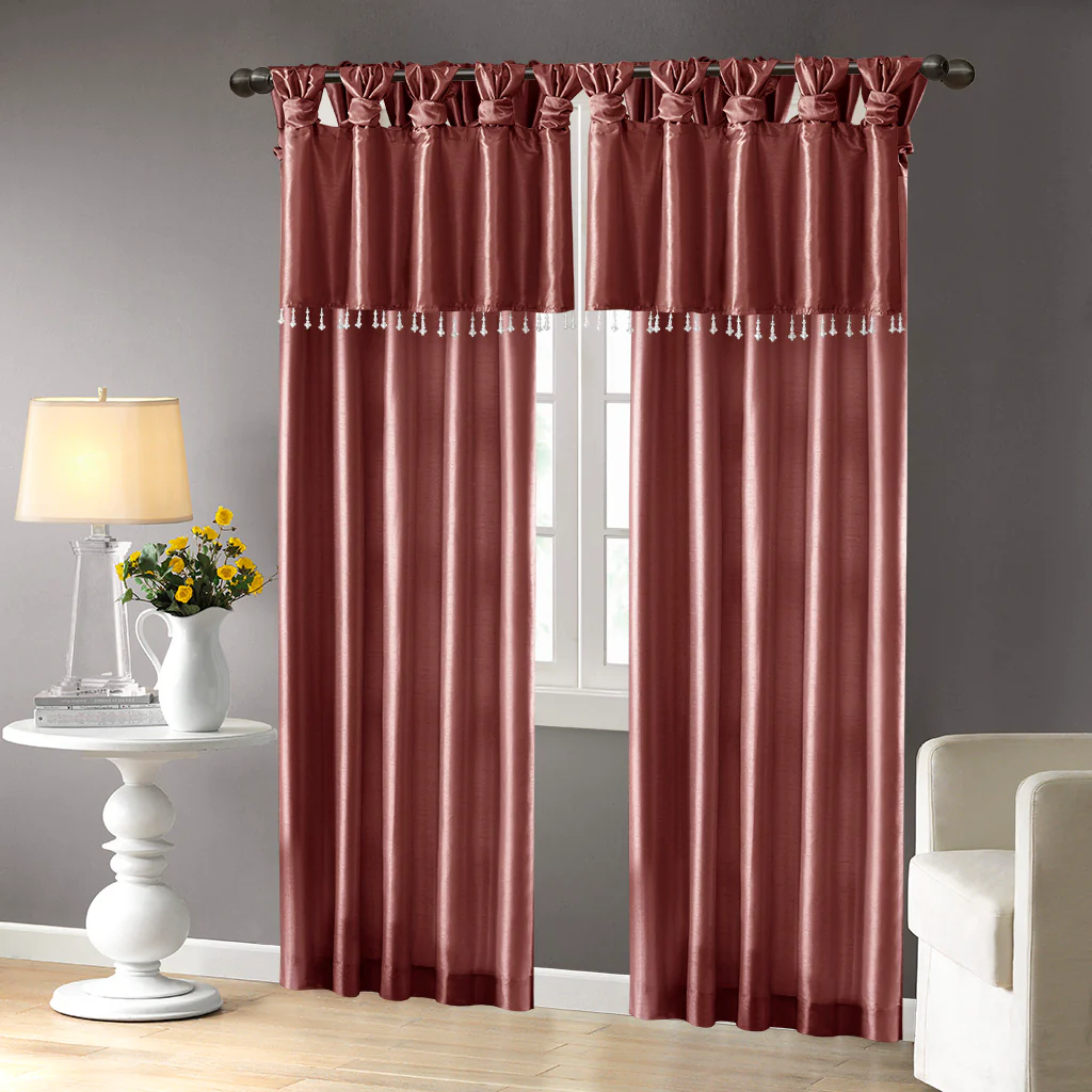 Emilia Lightweight Faux Silk Valance With Beads - Image 77