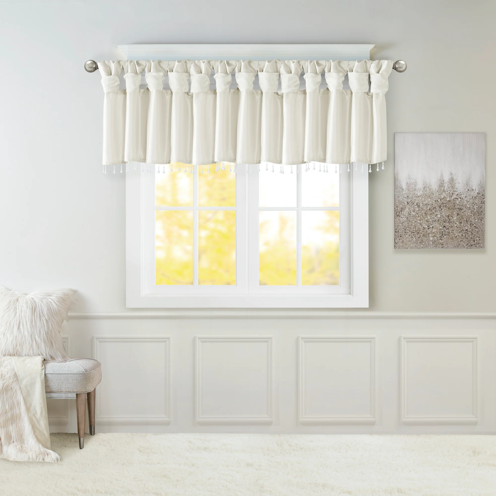 Emilia Lightweight Faux Silk Valance With Beads - Image 8
