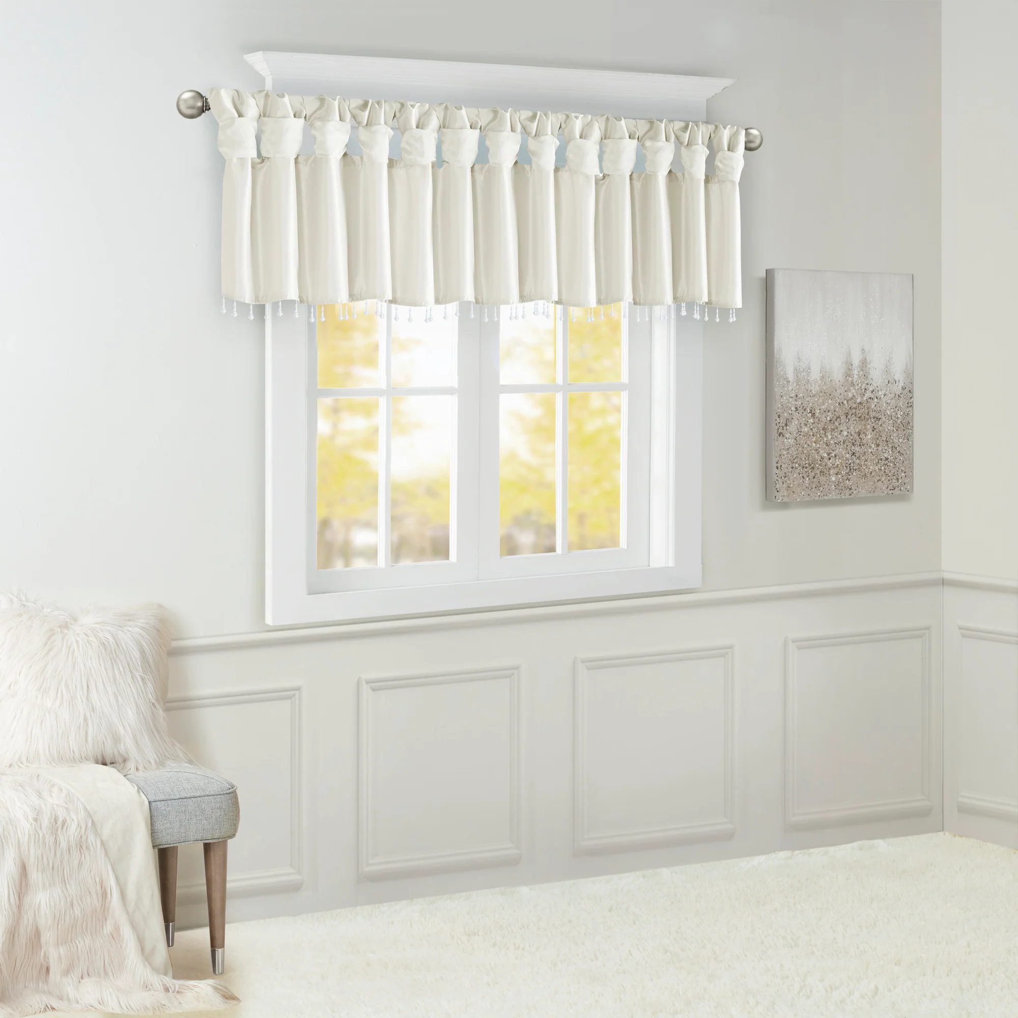 Emilia Lightweight Faux Silk Valance With Beads - Image 9