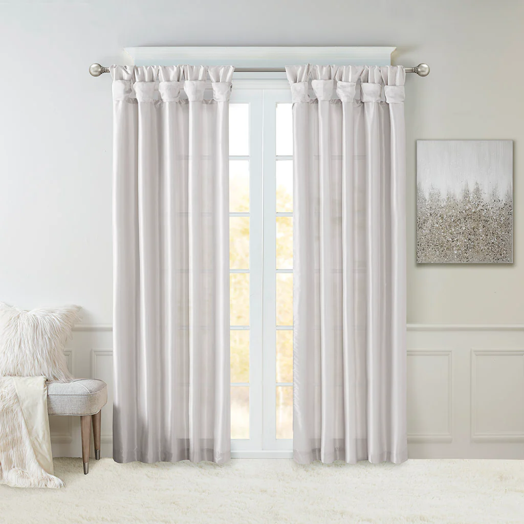 Emilia Twist Tab Lined Window Curtain Panel - Image 10