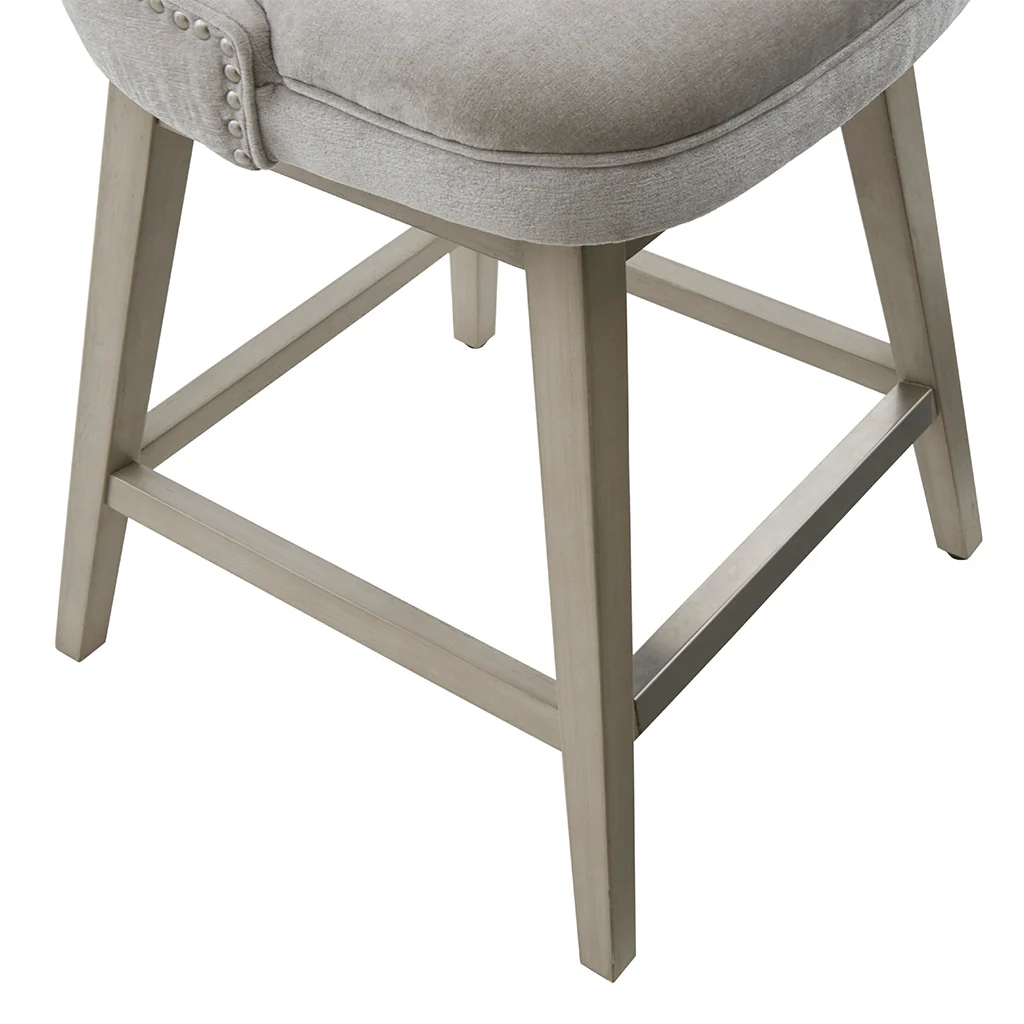 Emmett 360-degree swivel counter stool with nailheads - Image 11