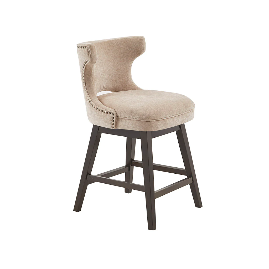 Emmett 360-degree swivel counter stool with nailheads - Image 22