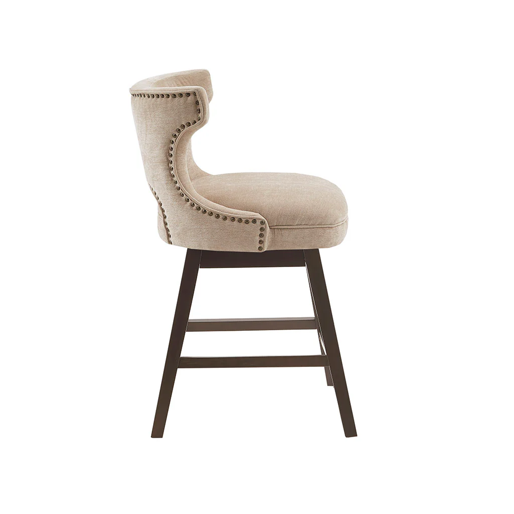 Emmett 360-degree swivel counter stool with nailheads - Image 23