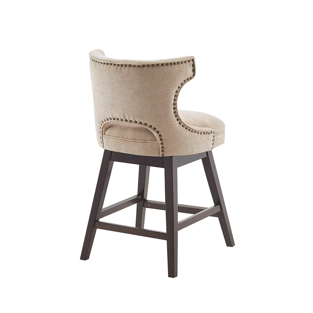 Emmett 360-degree swivel counter stool with nailheads - Image 24