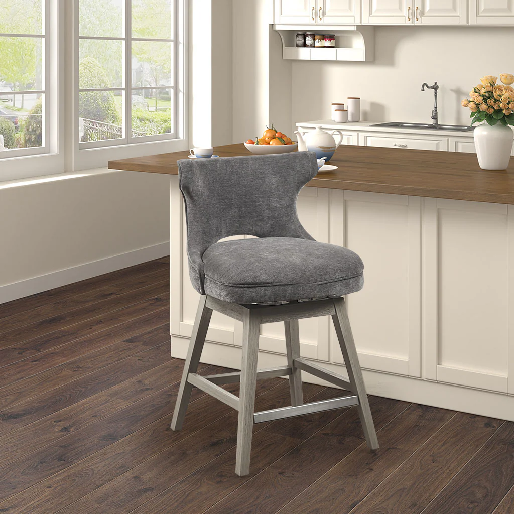 Emmett 360-degree swivel counter stool with nailheads - Image 30