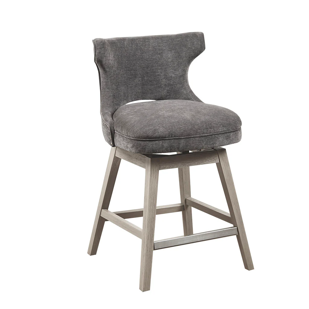 Emmett 360-degree swivel counter stool with nailheads - Image 35