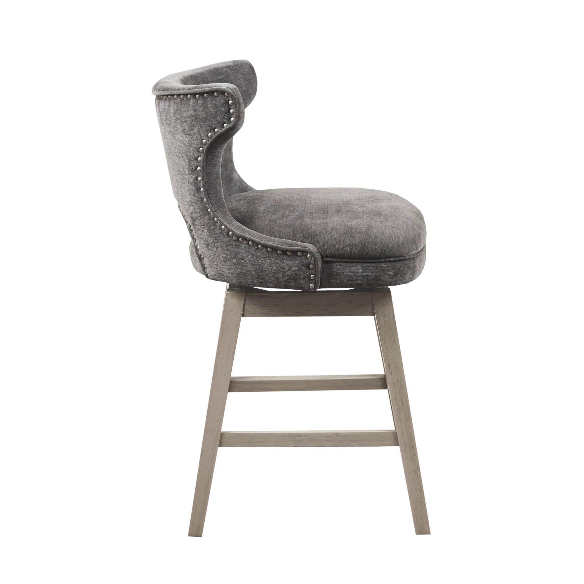Emmett 360-degree swivel counter stool with nailheads - Image 36