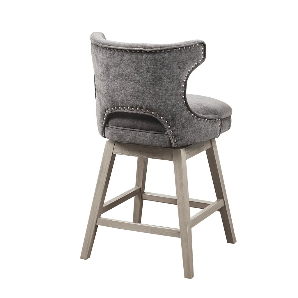 Emmett 360-degree swivel counter stool with nailheads - Image 37