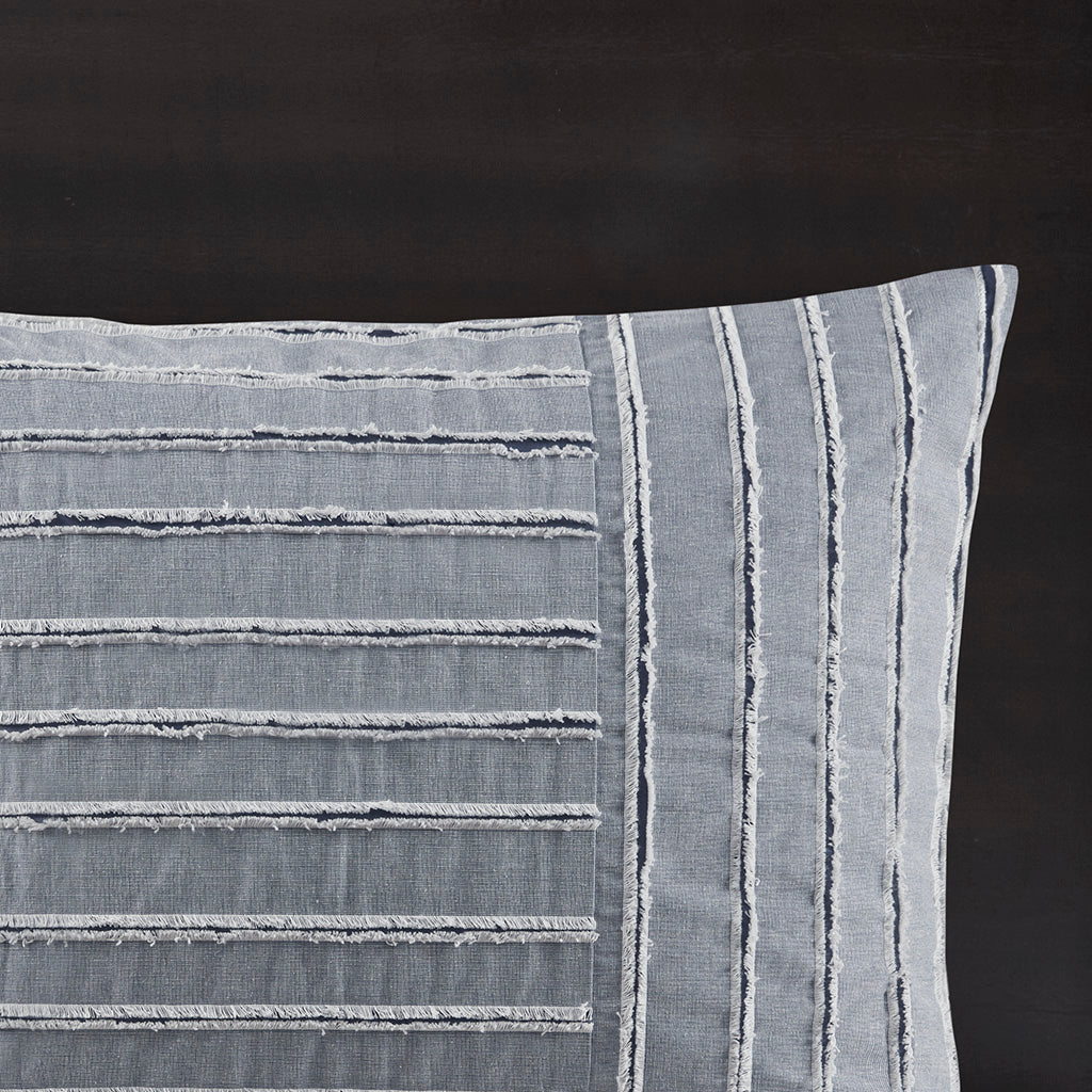 Essence Oversized Cotton Clipped Jacquard Comforter Set with Euro Shams and Throw Pillows - Image 26