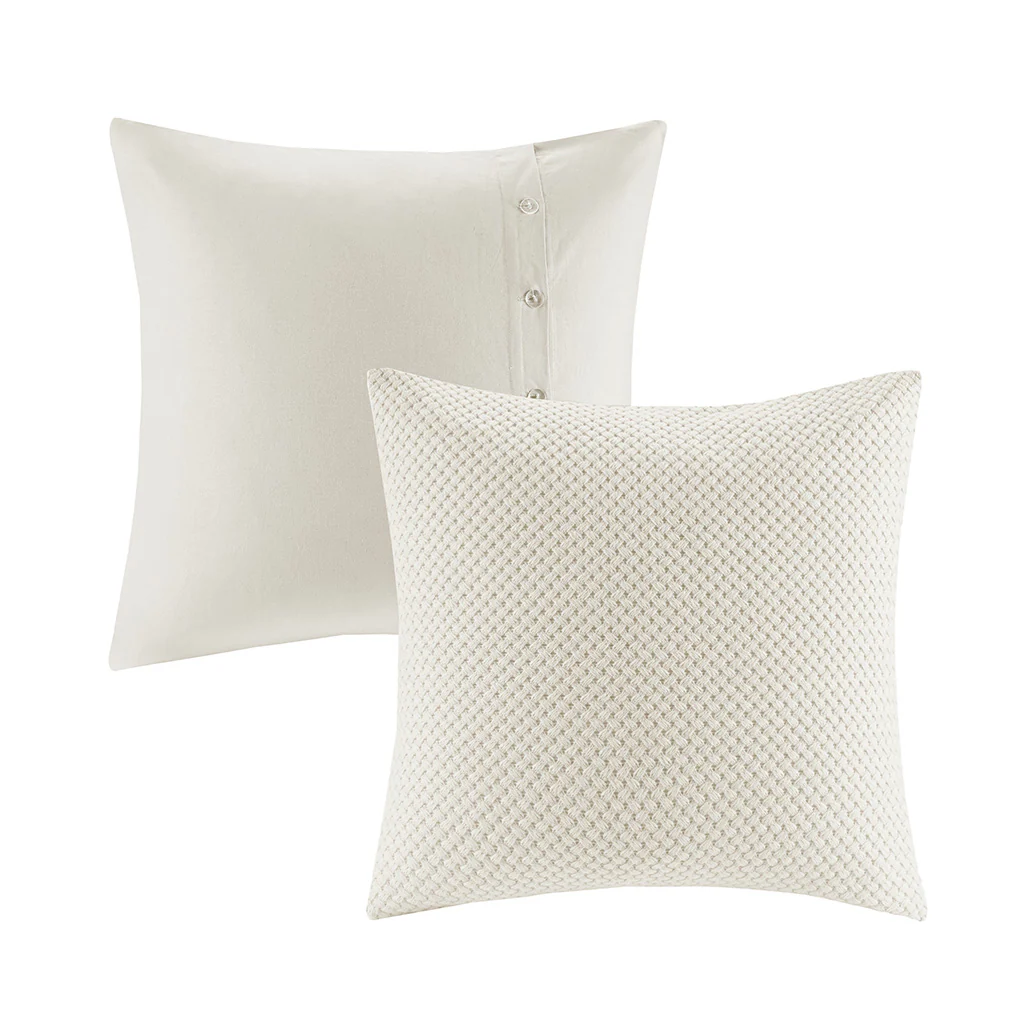 Essence Oversized Cotton Clipped Jacquard Comforter Set with Euro Shams and Throw Pillows - Image 59